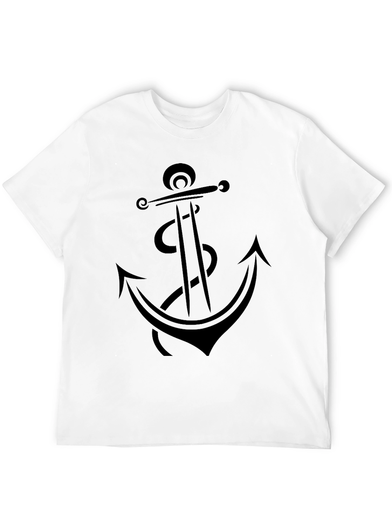 Black Anchor Graphic Tee - Black Cotton T-Shirt view 12