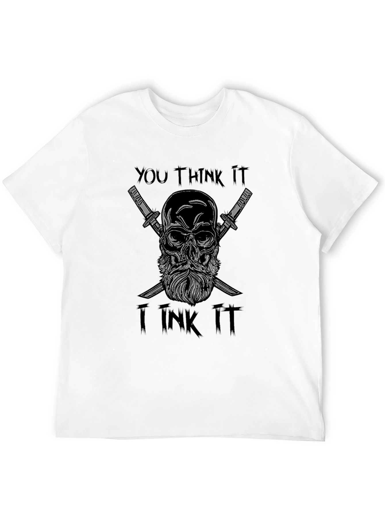 Black Skull & Swords Graphic T-Shirt - Dark Humor Tee view 12