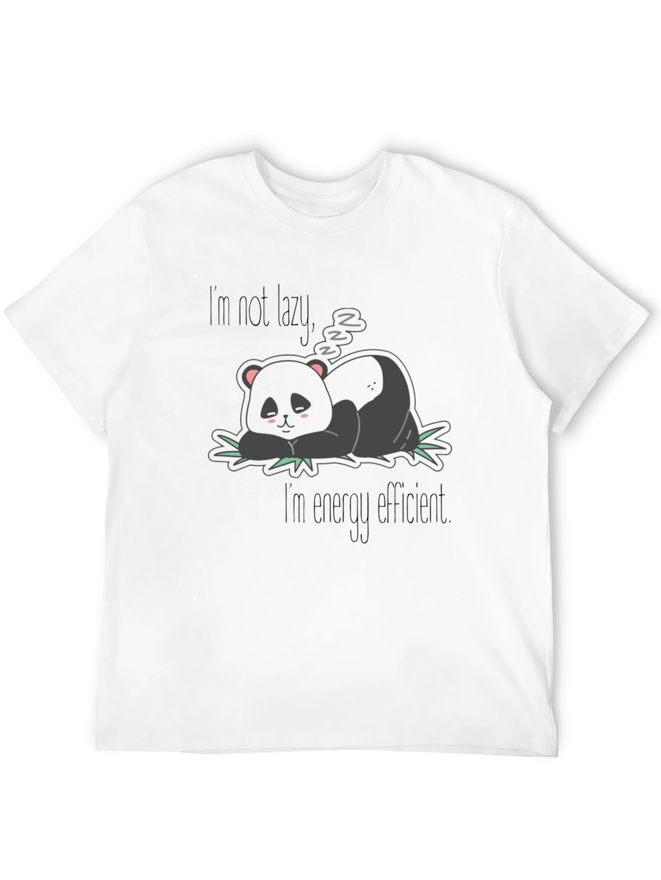 Black Lazy Panda Graphic Tee - Energy Efficient Humor view 12