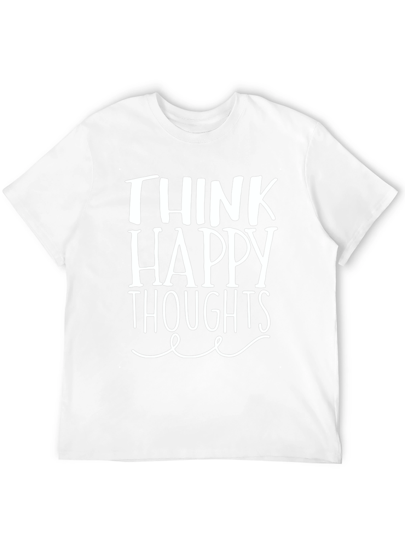 Black Think Happy Thoughts Graphic Tee - Black view 12