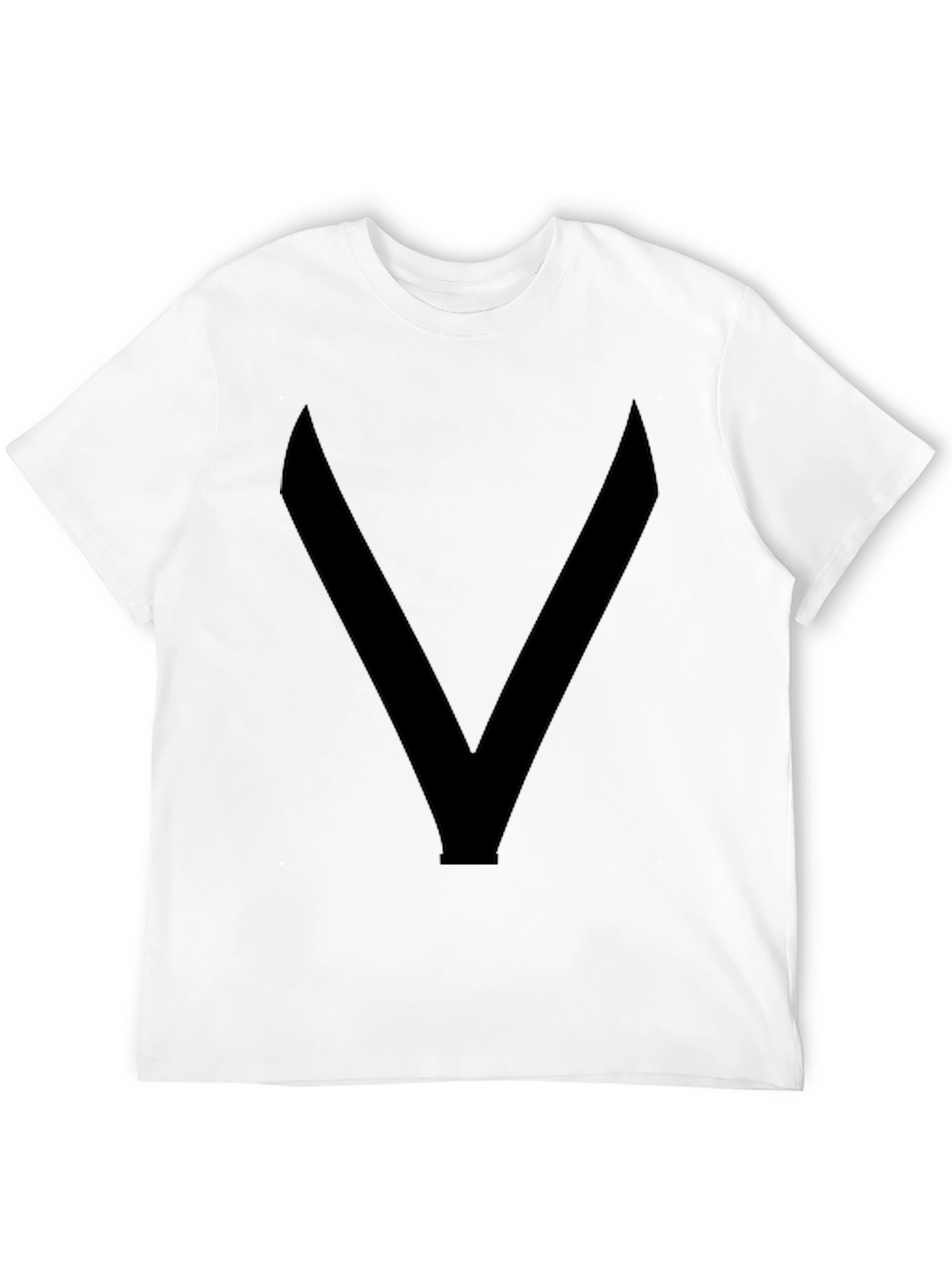 Black Bold "V" Graphic Tee - Solid Black Comfort Fit view 12