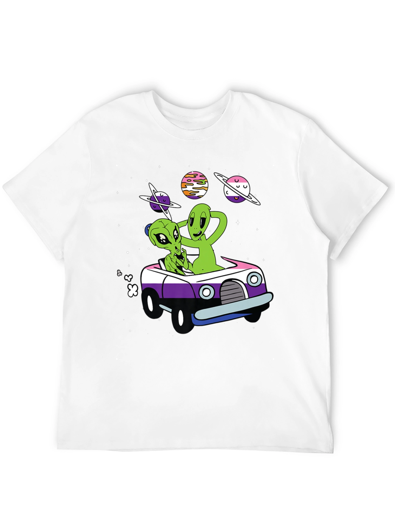 Black Alien Car Ride T-Shirt view 12