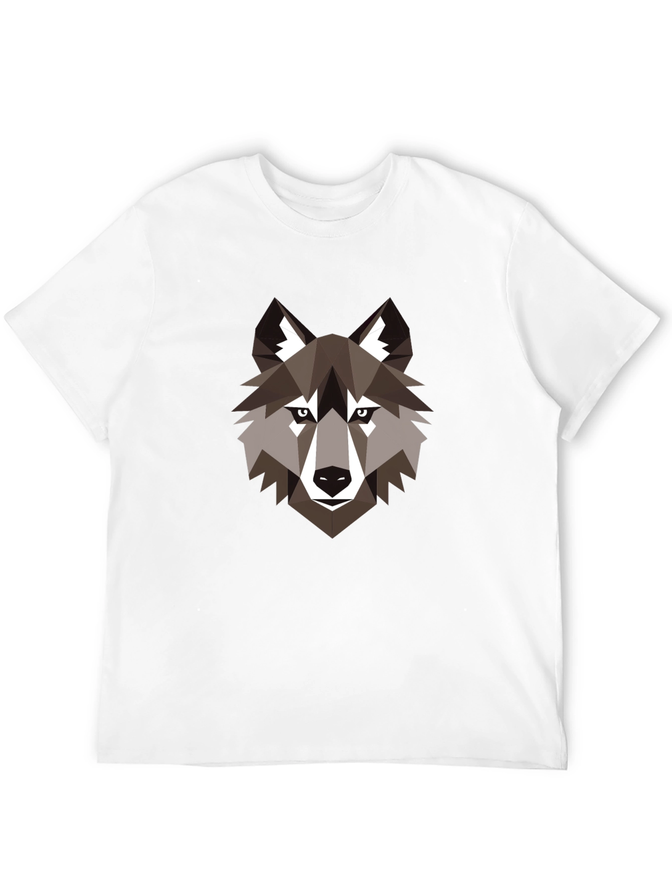 Black Geometric Wolf Graphic Black T-Shirt view 12