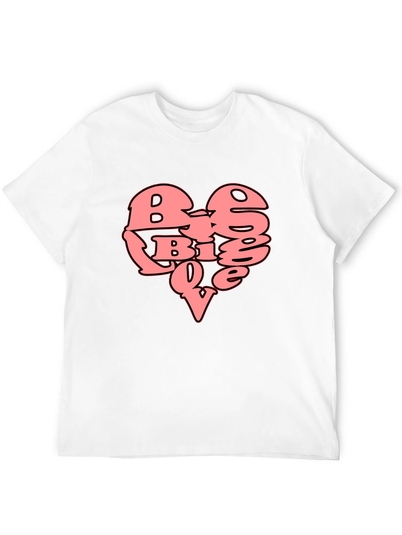 Black Big Love Heart Graphic T-Shirt - Black view 12