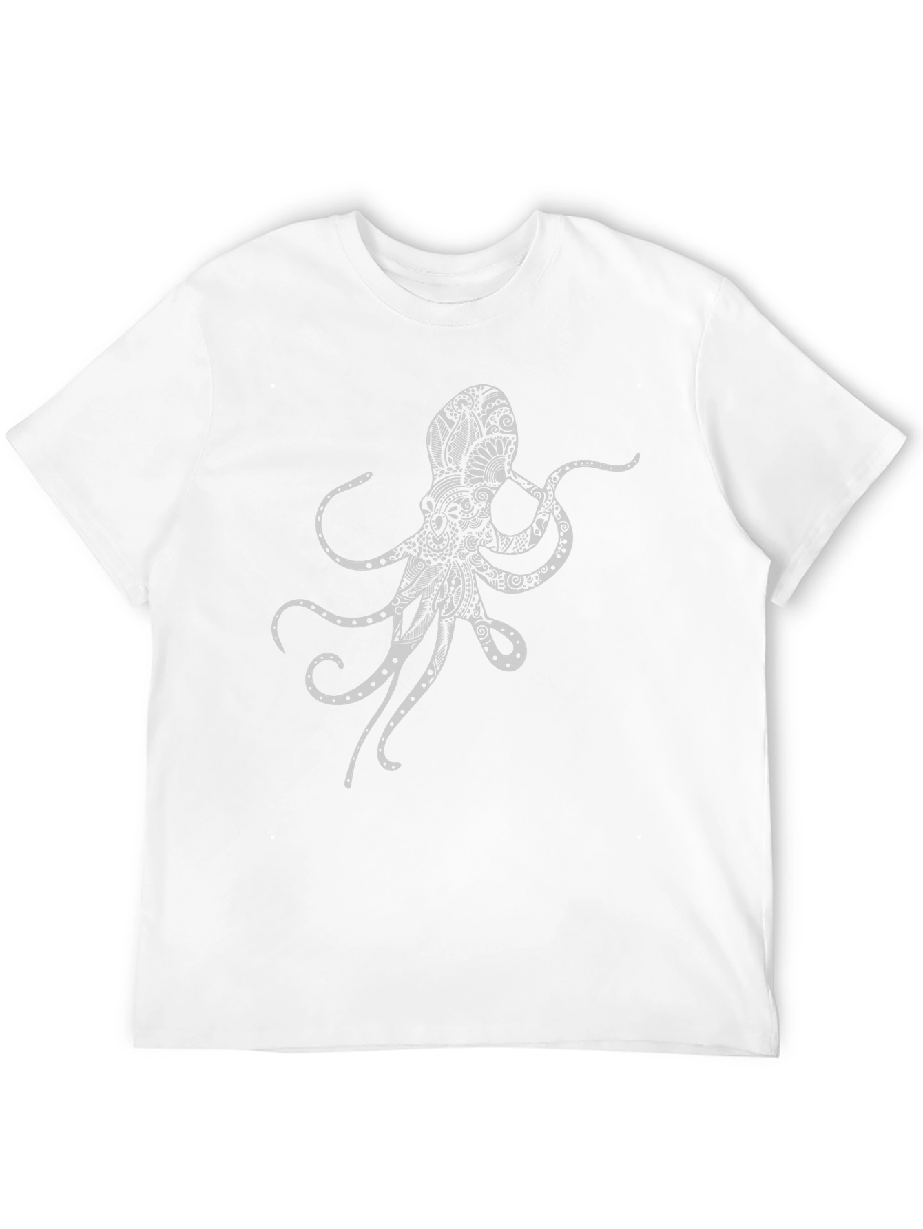 Black Octopus Art Graphic Black T-Shirt view 12