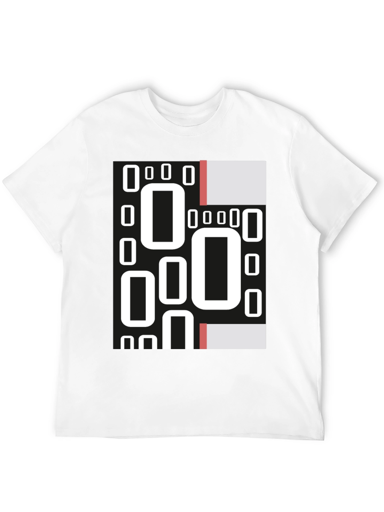 Black Abstract Geometric Patterned Black T-Shirt view 12