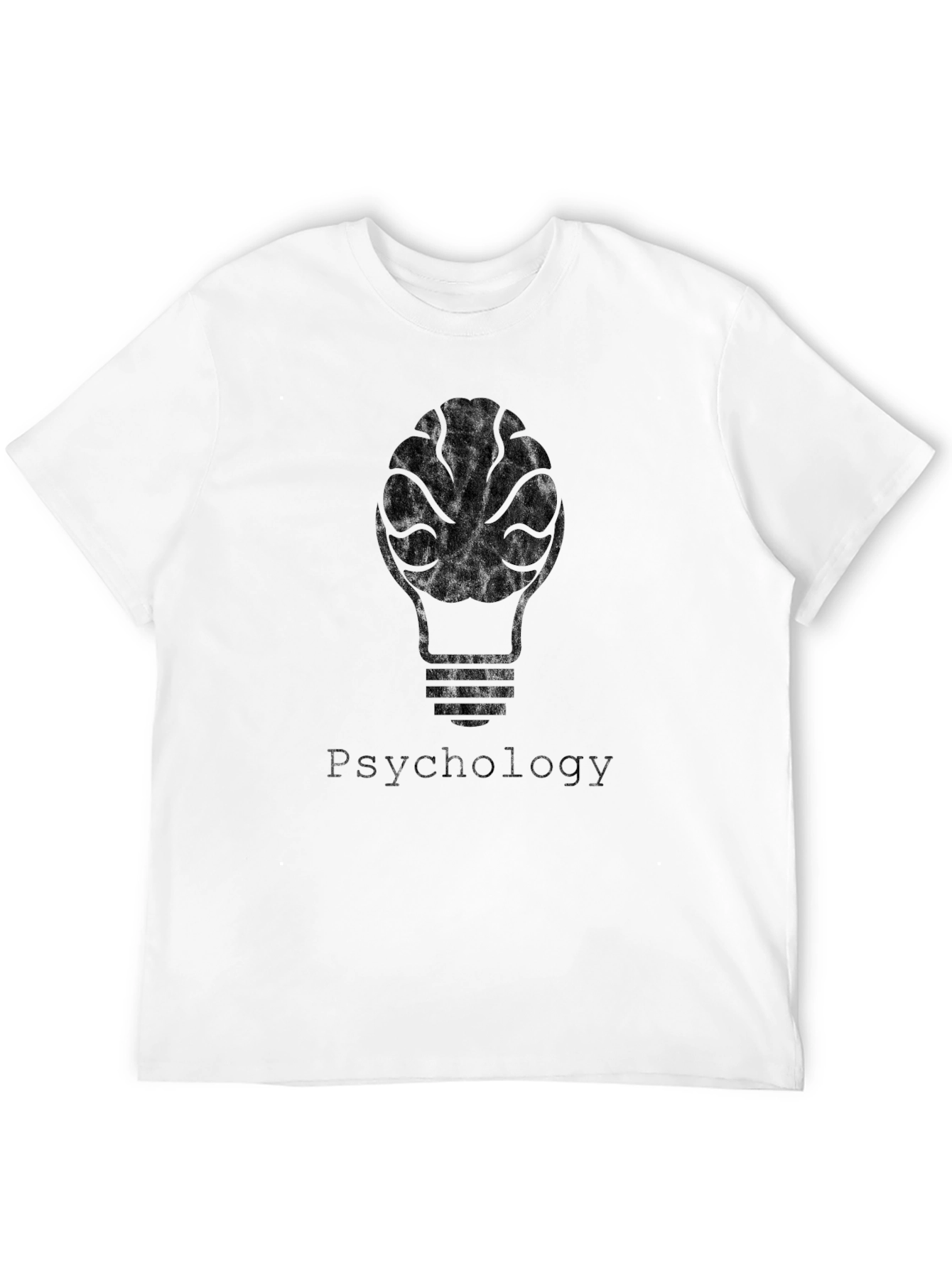 Black Psychology Brain Light Bulb T-Shirt - Black view 12