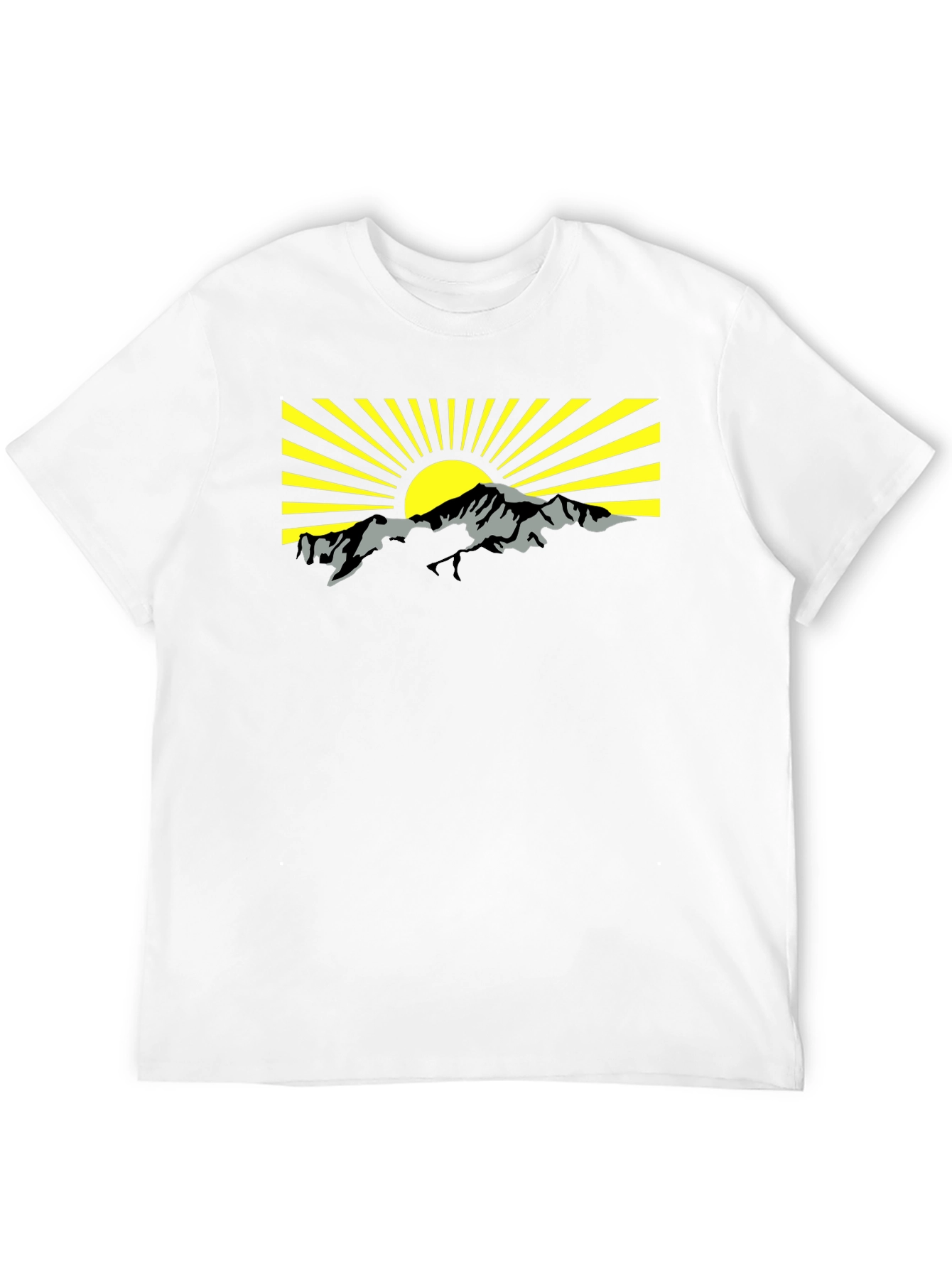 Black Mountain Sunrise Graphic Tee - Black Cotton T-Shirt view 12