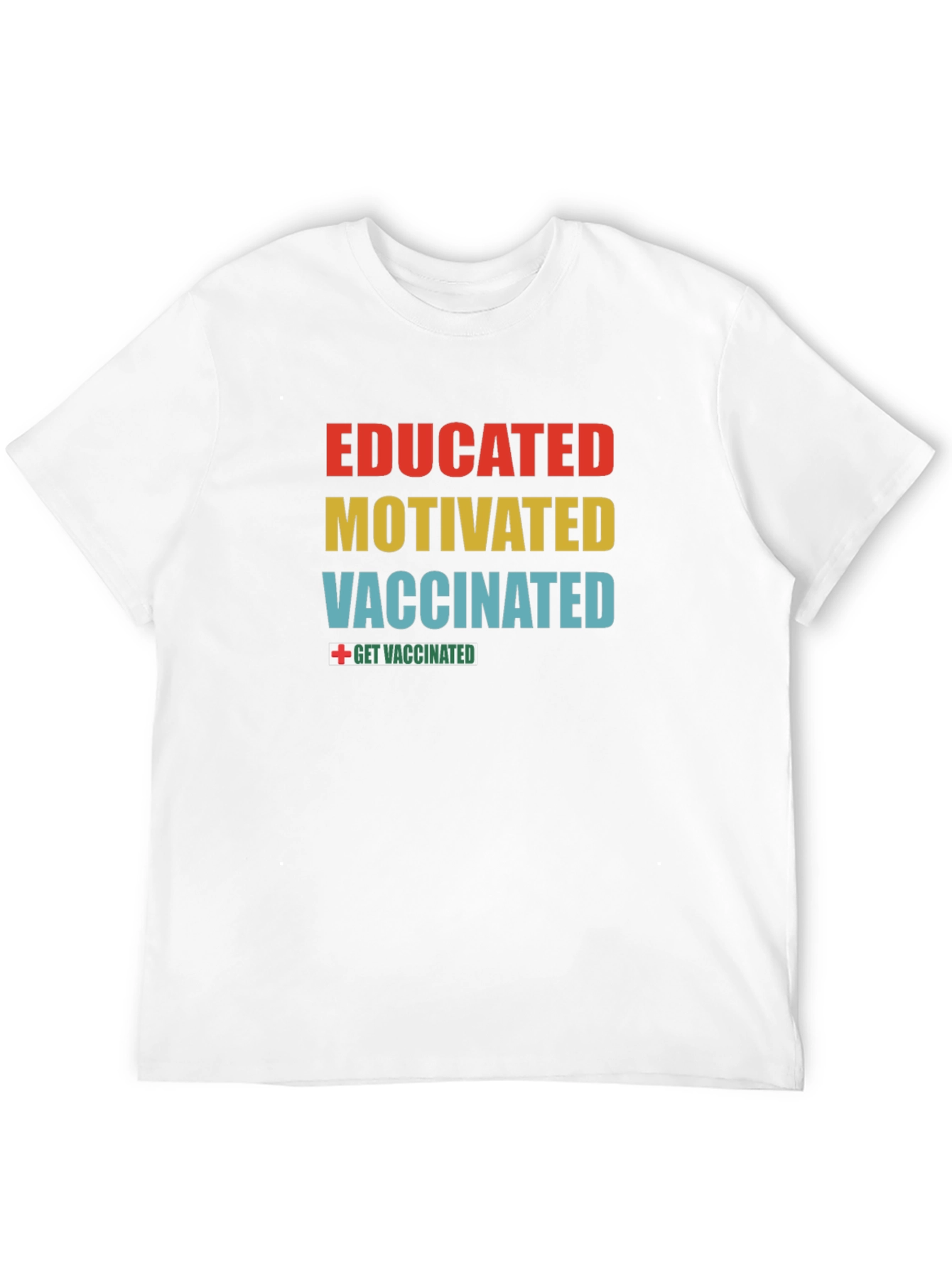 Black Educated, Motivated, Vaccinated T-Shirt view 12