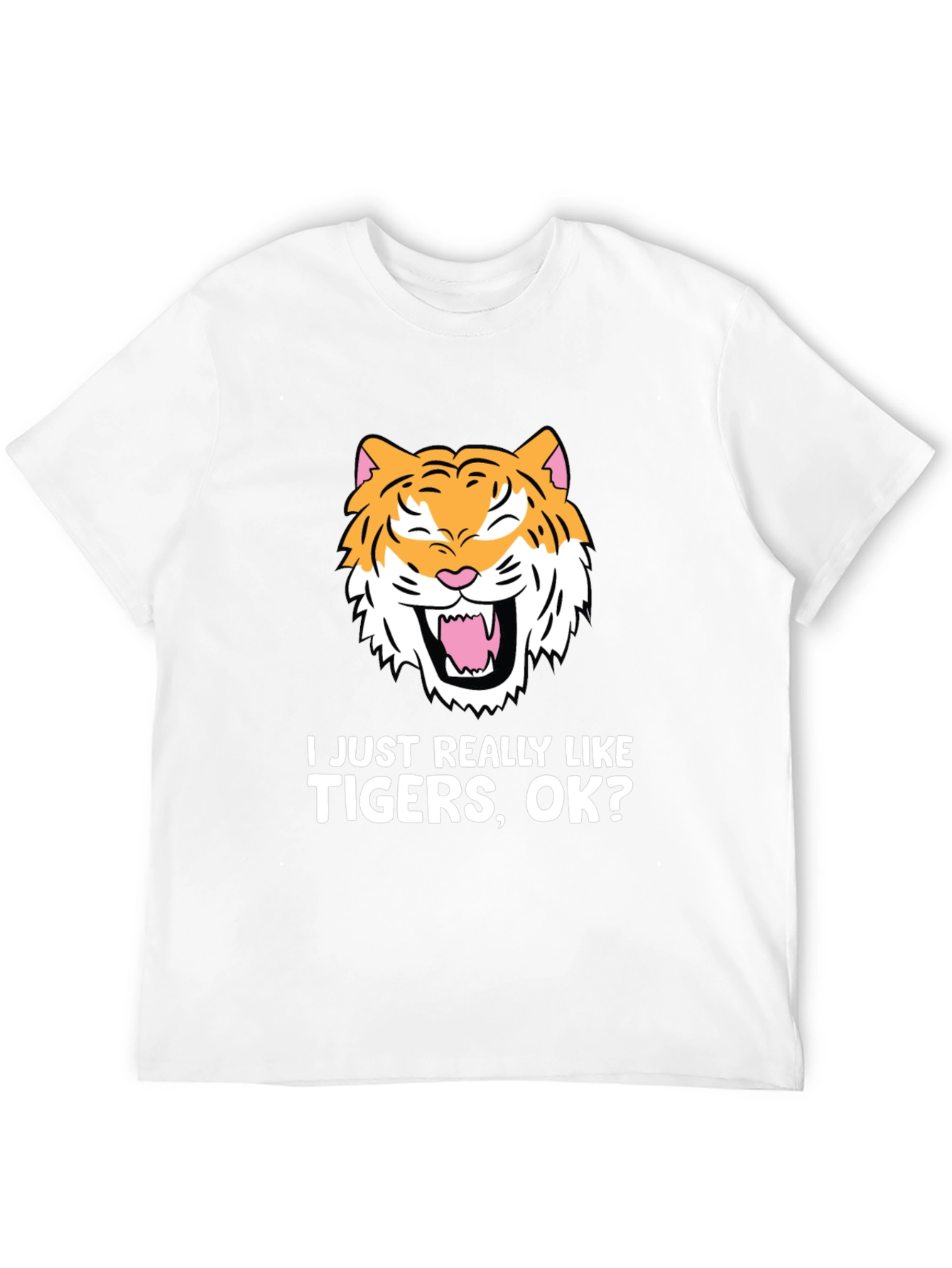 Black Funny Tiger Lover T-Shirt - I Just Really Like Tigers OK? view 12