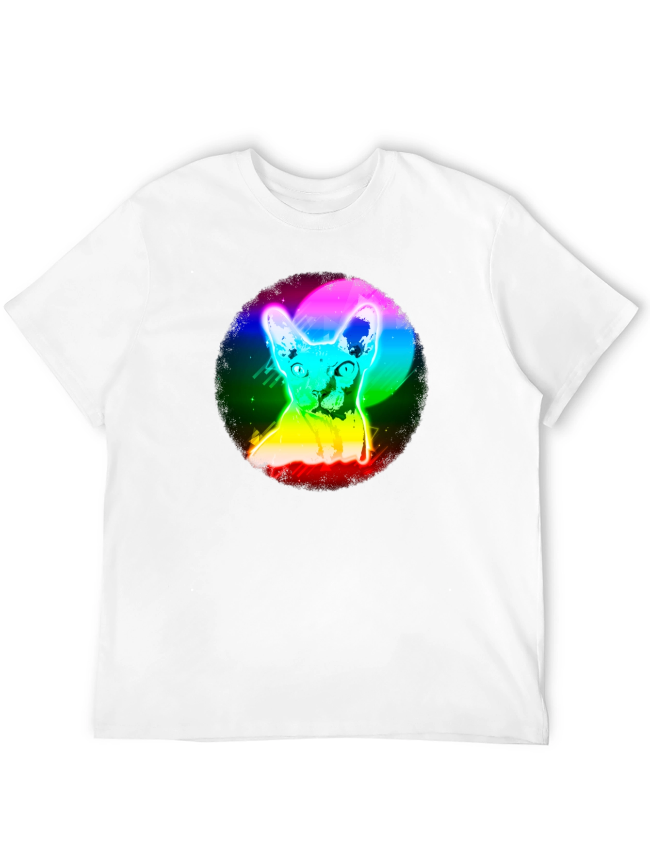 Black Rainbow Cat Graphic Black T-Shirt view 12