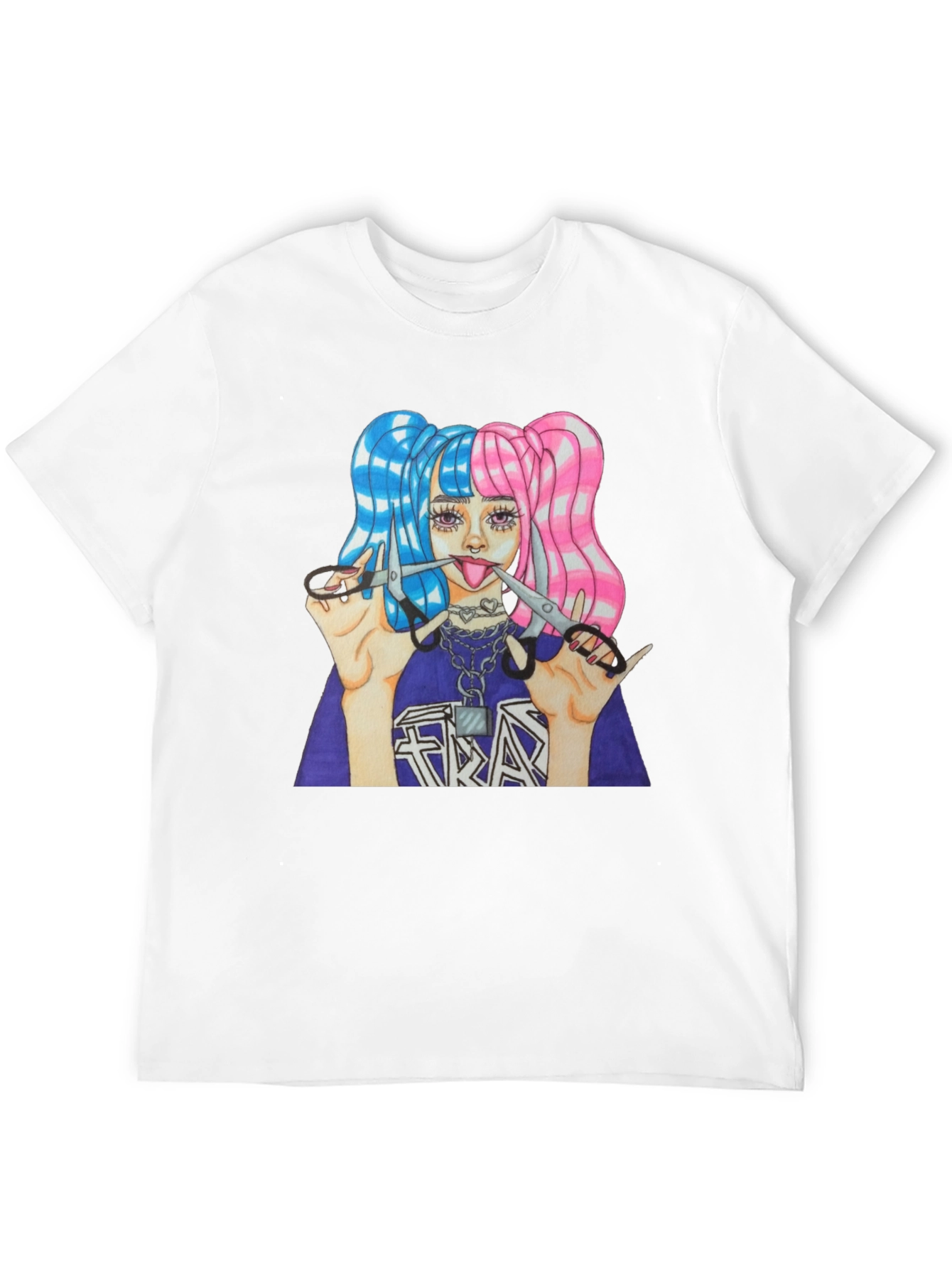 Black Edgy Graphic Print T-Shirt view 12