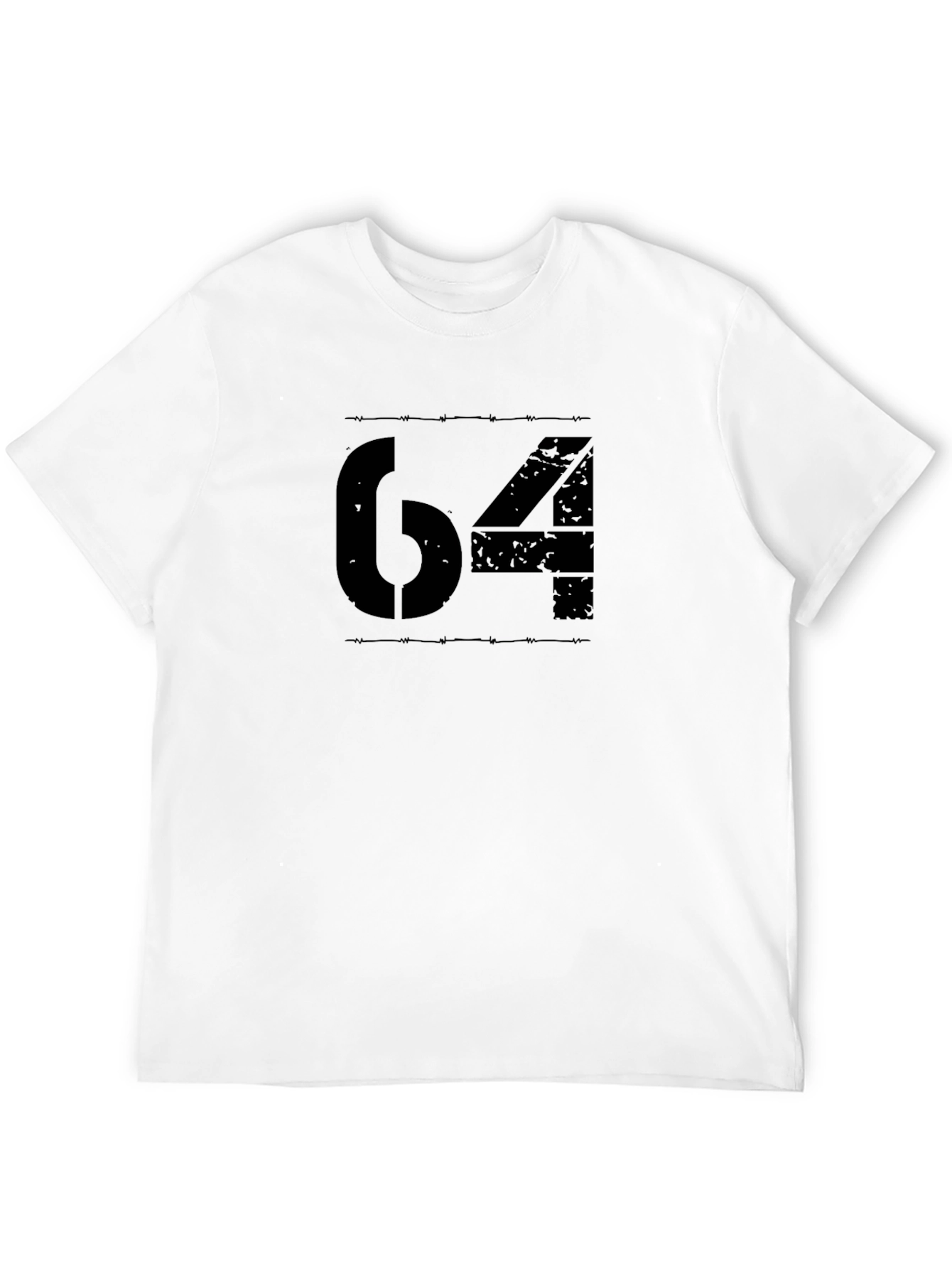 Black Black Graphic Tee - Number 64 Design view 12