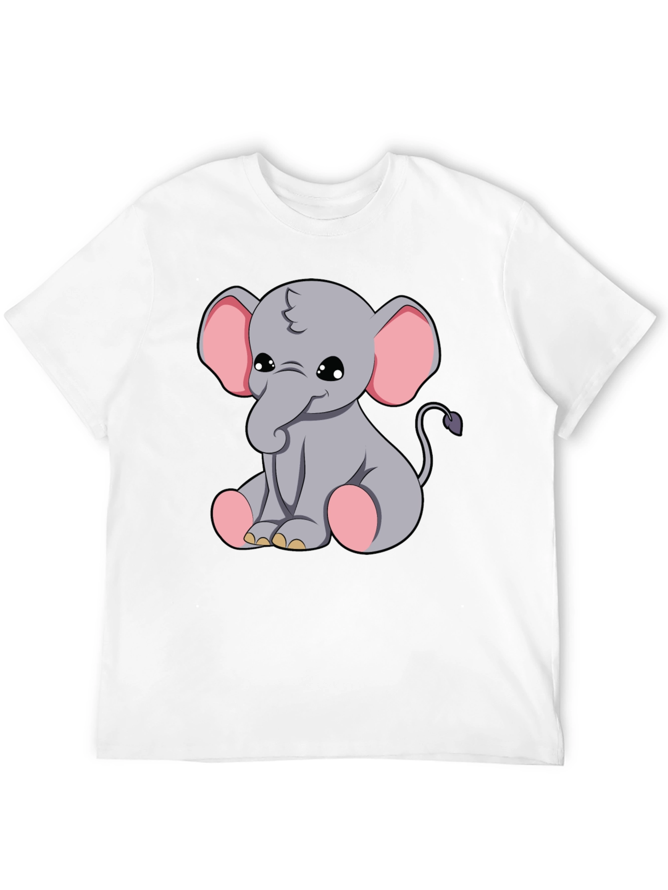 Black Cute Elephant Graphic Tee - Soft Cotton Blend view 12