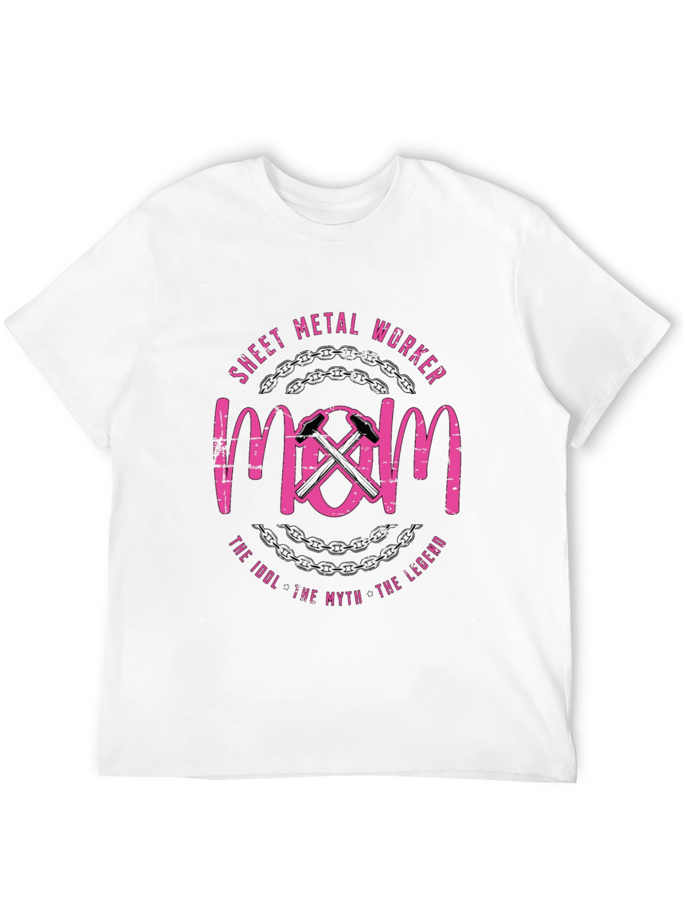 Black Sheet Metal Worker Mom T-Shirt - Pink Graphic Tee view 12