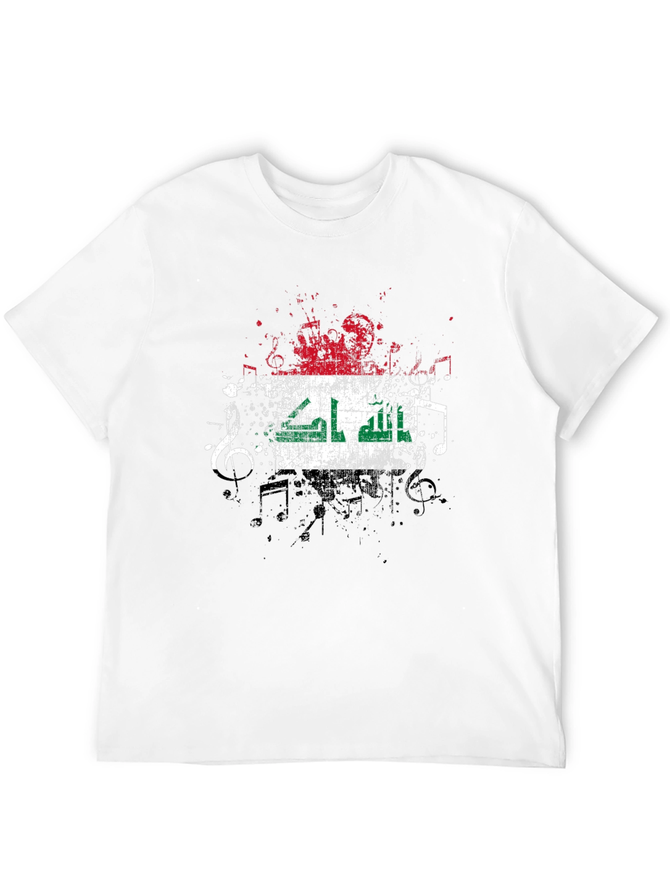 Black Iraq Flag Grunge T-Shirt view 12