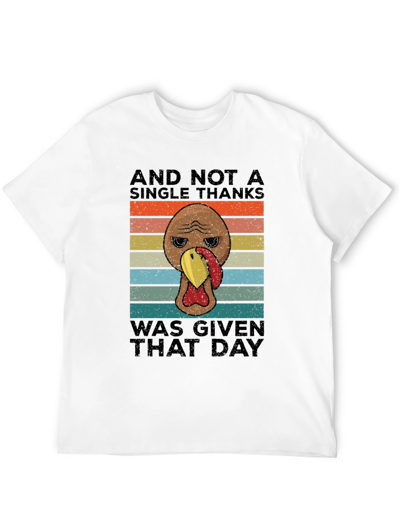 Black Funny Thanksgiving Turkey T-Shirt - No Thanks Given view 12