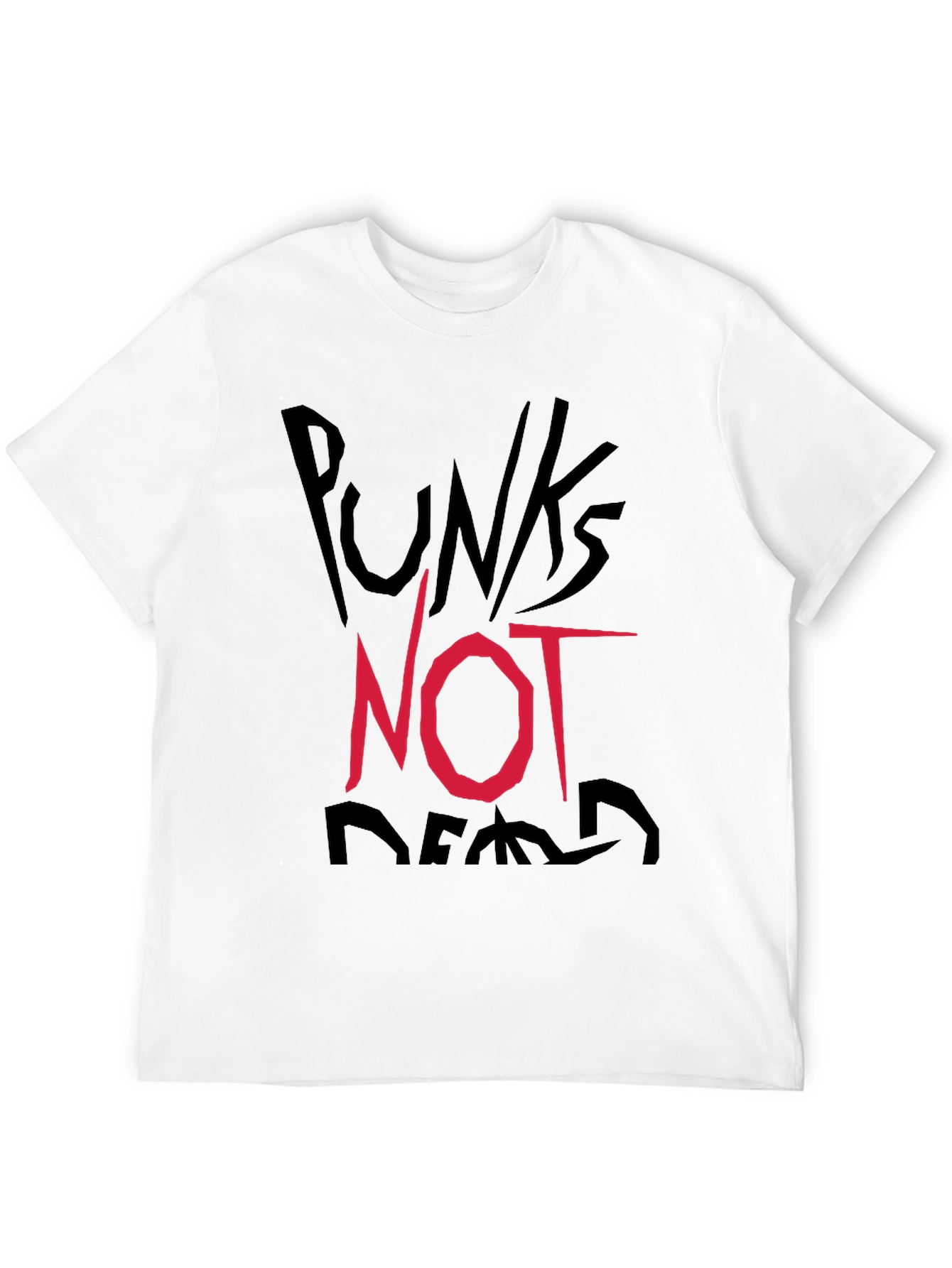 Black Punk's Not Dead Graphic Tee - Black Cotton Casual Shirt view 12