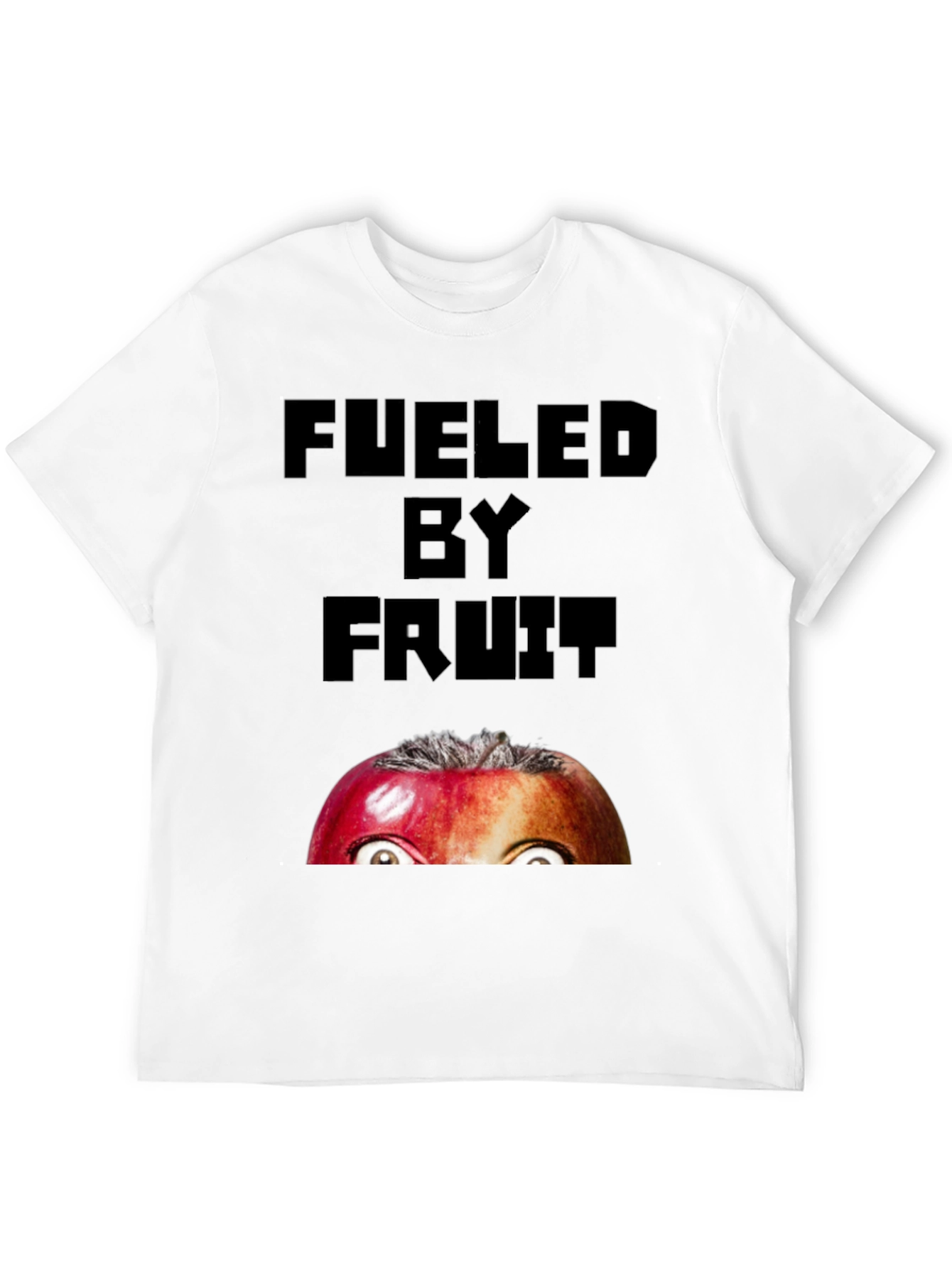 Black Fueled By Fruit Graphic T-Shirt - Funny Apple Eyes view 12
