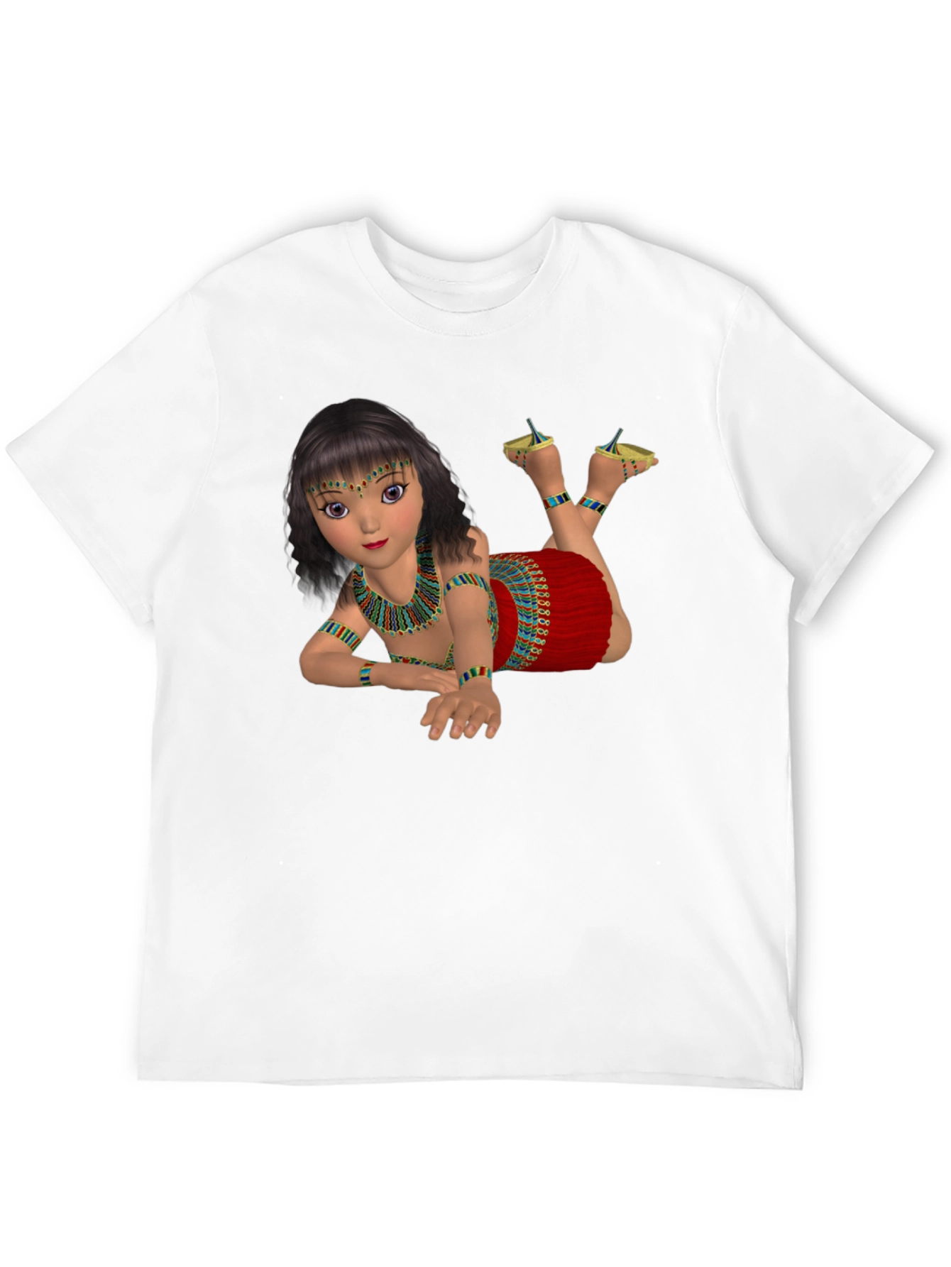 Black Egyptian Girl Graphic Tee - Black Cotton Shirt view 12