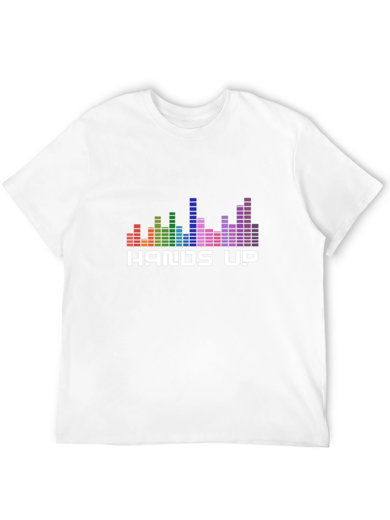 Black Hands Up Graphic T-Shirt - Music Equalizer Design view 12