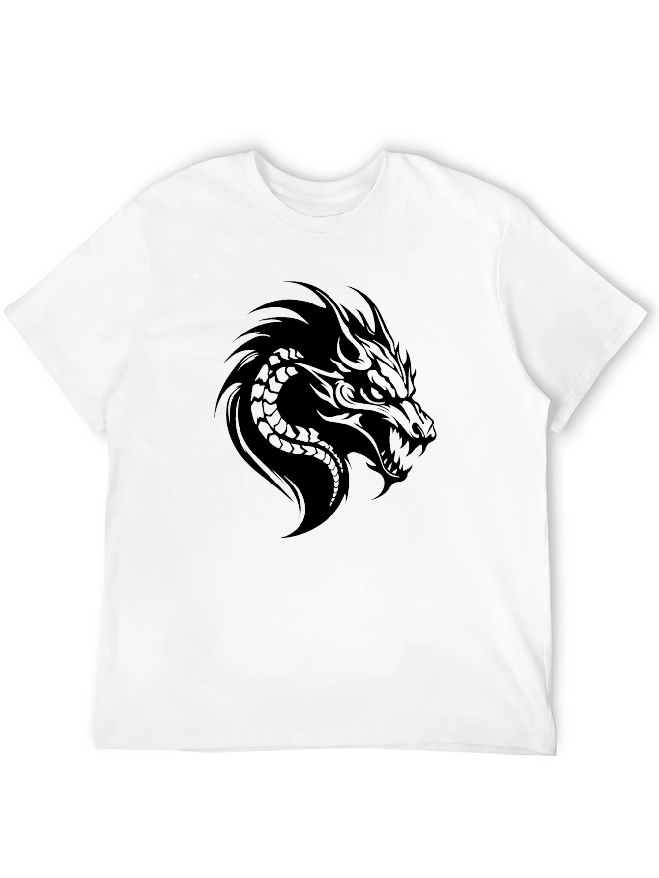 Black Dragon Graphic Black T-Shirt for Men view 12