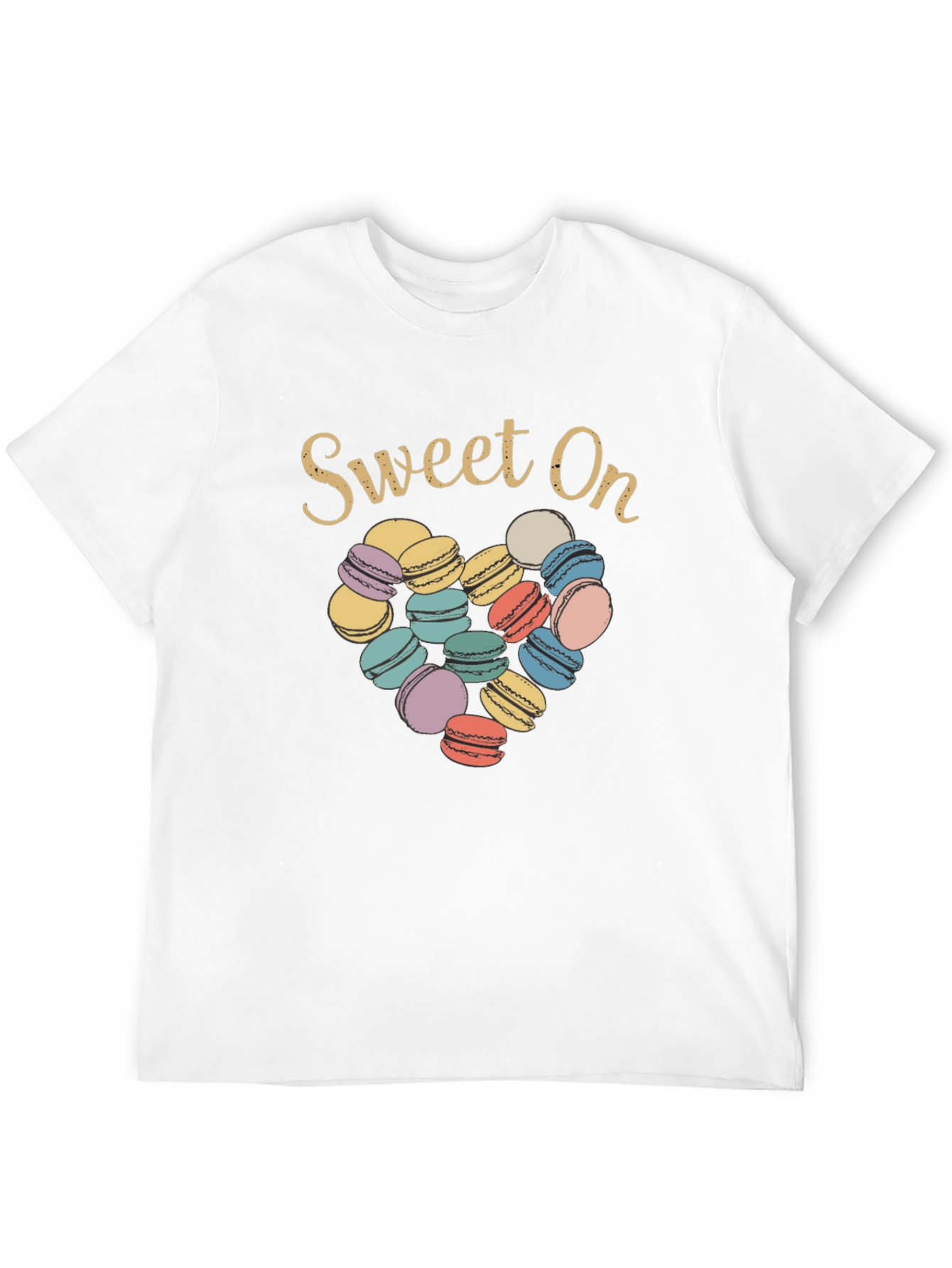 Black Sweet On Macarons T-Shirt - Cute Dessert Graphic Tee view 12