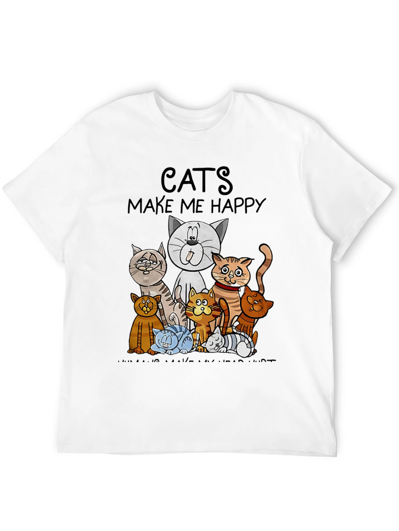 Black Cats Make Me Happy Graphic T-Shirt view 12