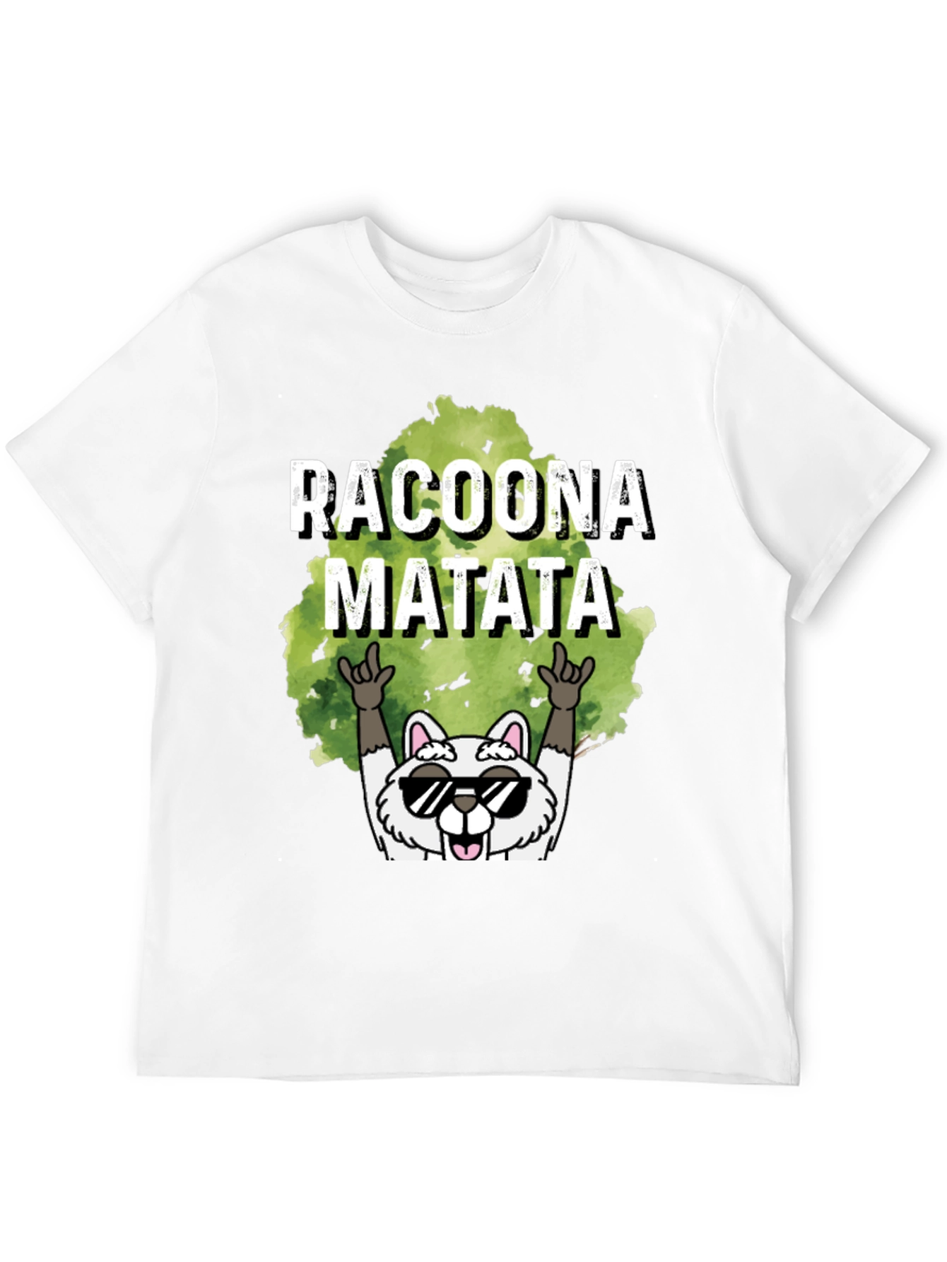 Black Racoona Matata Graphic Tee - Funny Raccoon T-Shirt view 12