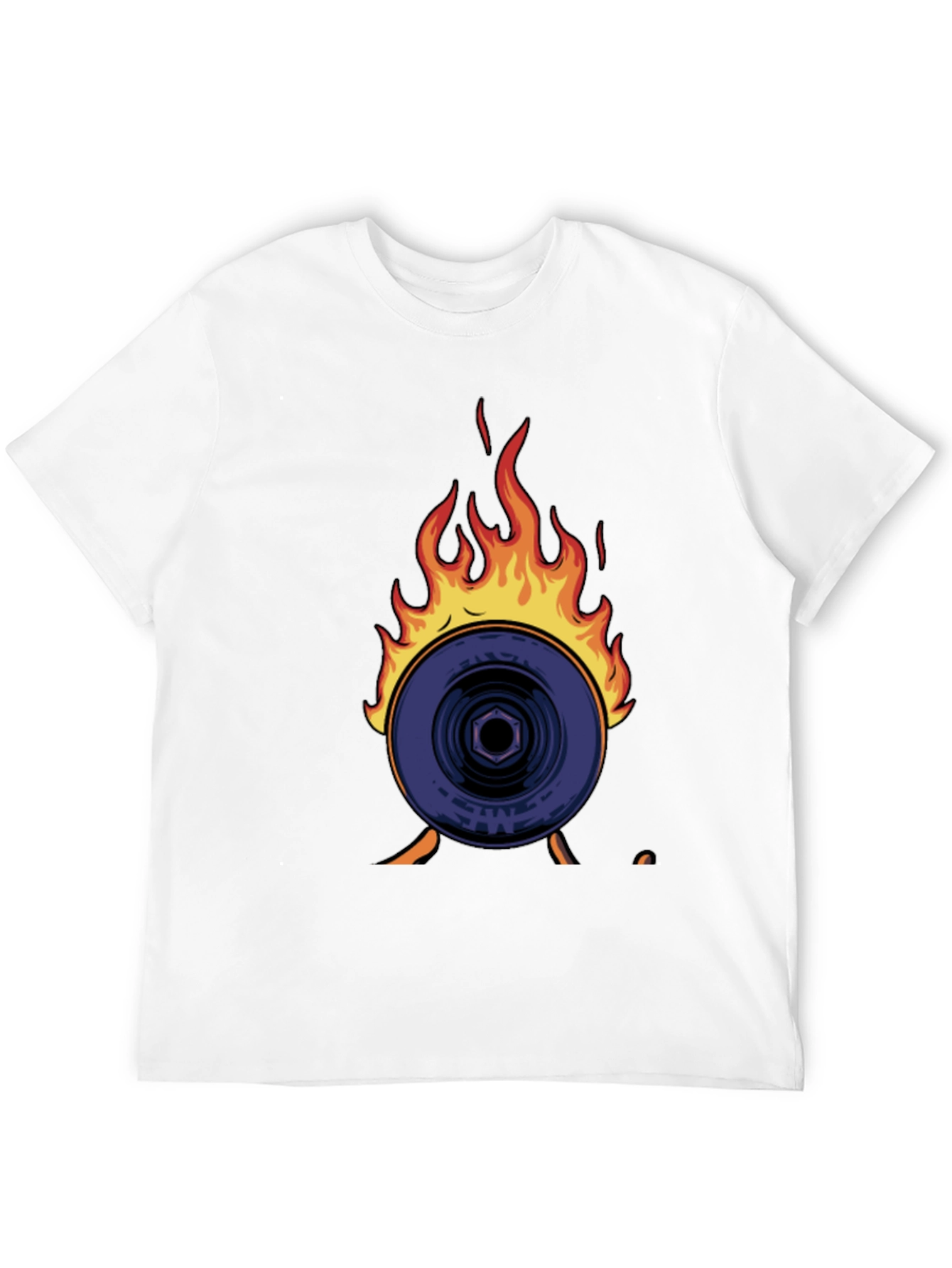 Black Flaming Record Graphic Tee - Bold Statement Shirt view 12