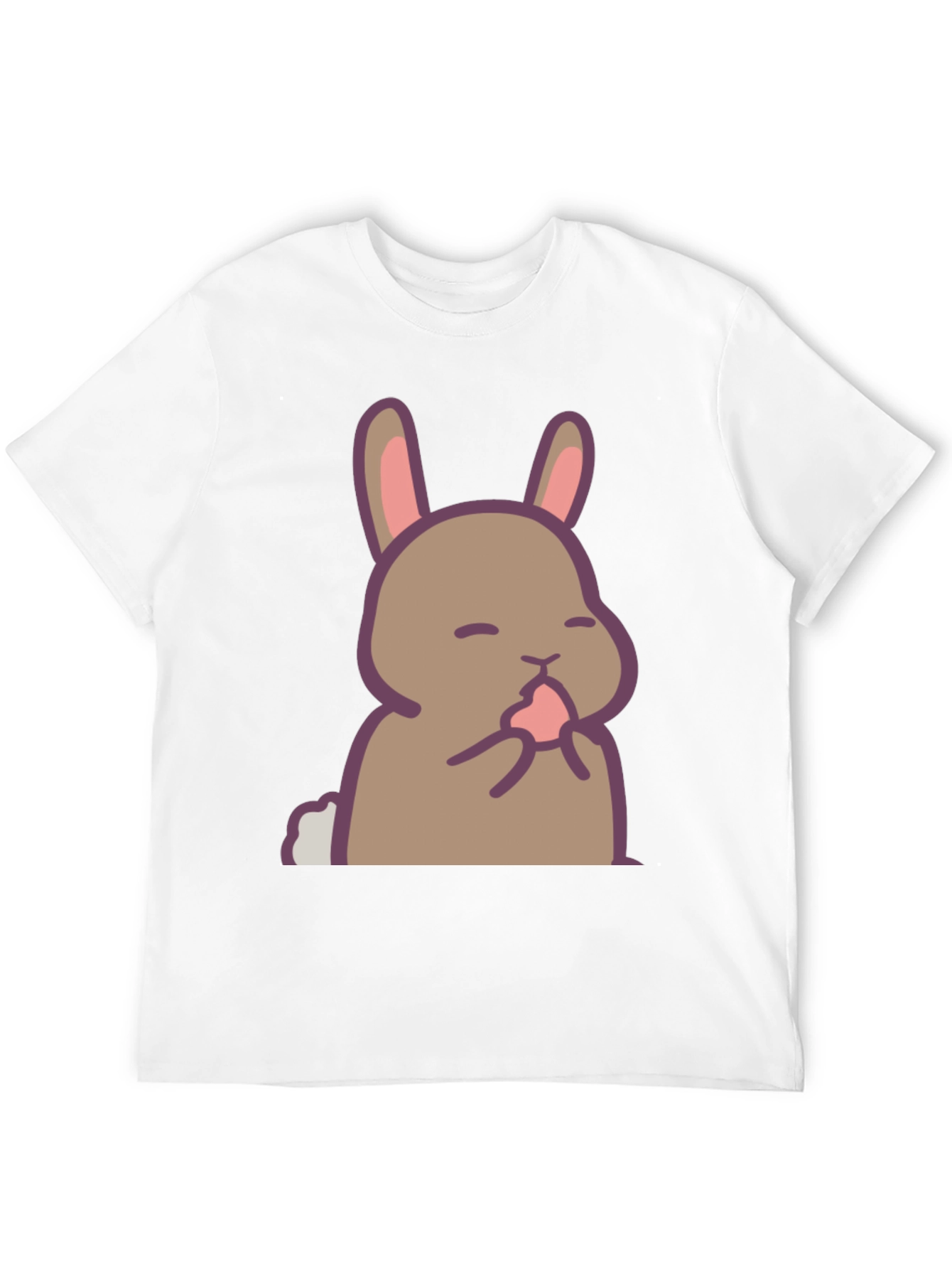 Black Cute Rabbit Graphic Black T-Shirt view 12