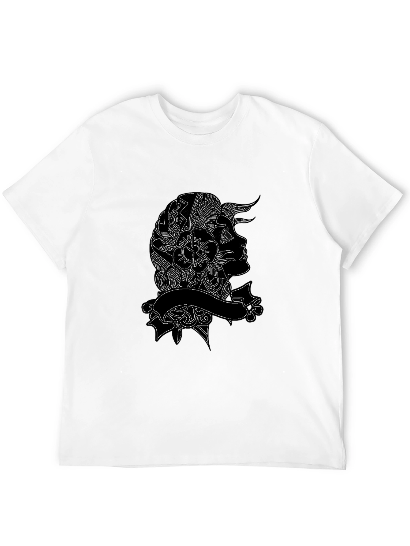Black Graphic Tee - Tattoo Art Design - 12