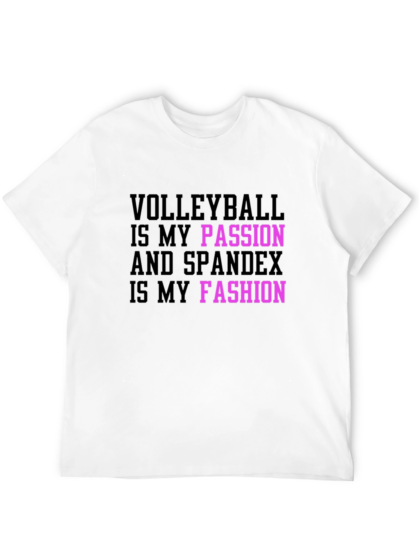 Black Volleyball Passion Spandex Fashion T-Shirt view 12
