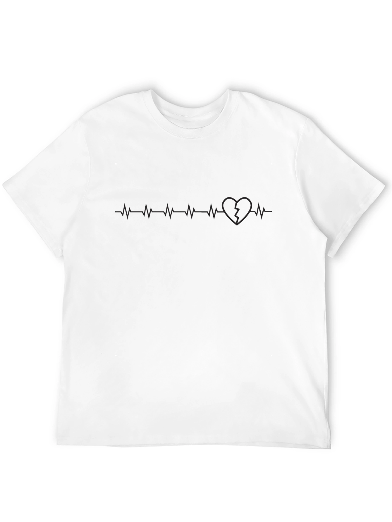 Black Heartbeat Broken Heart Graphic Tee view 12