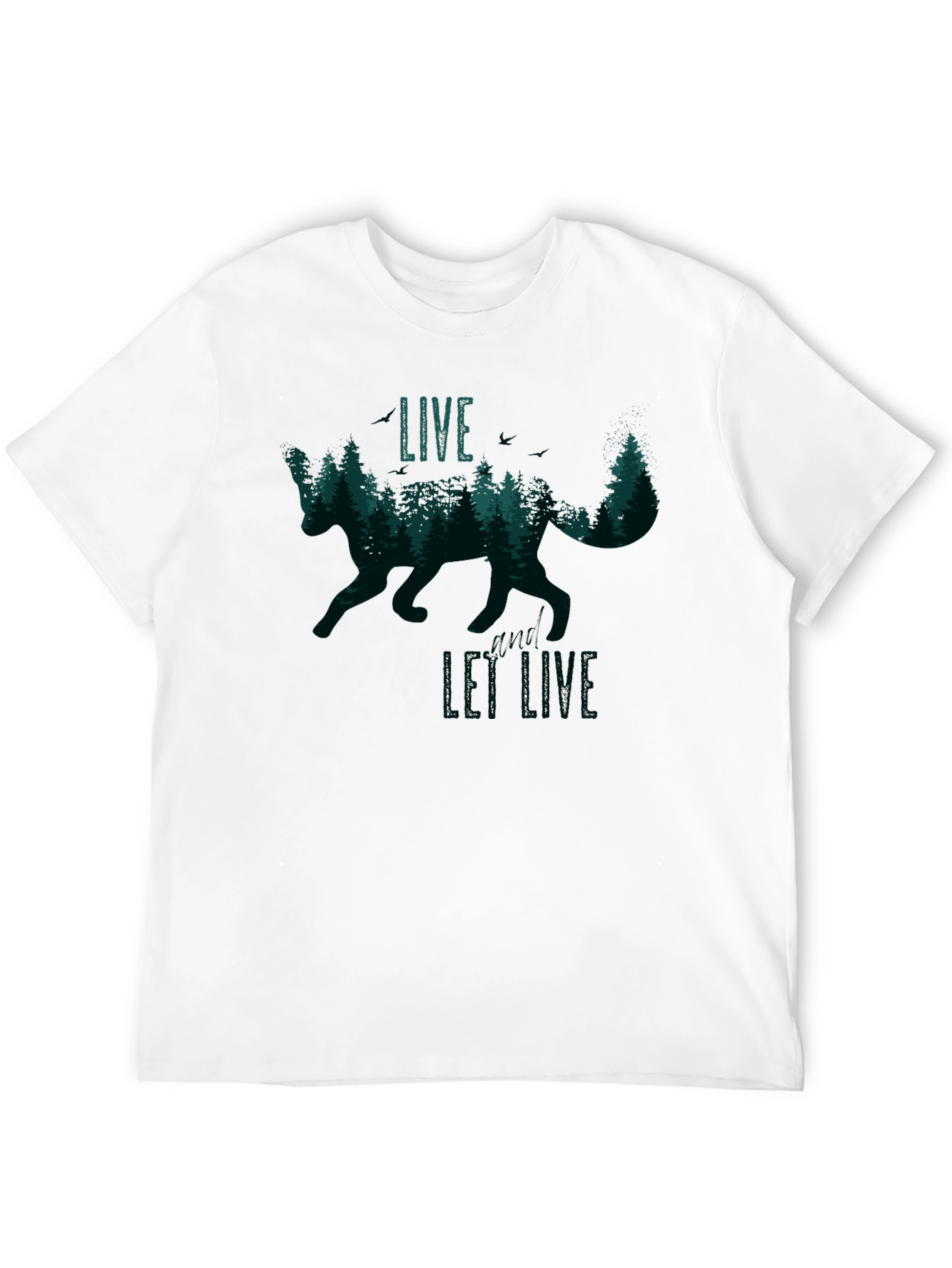 Black Live and Let Live Fox Graphic T-Shirt view 12