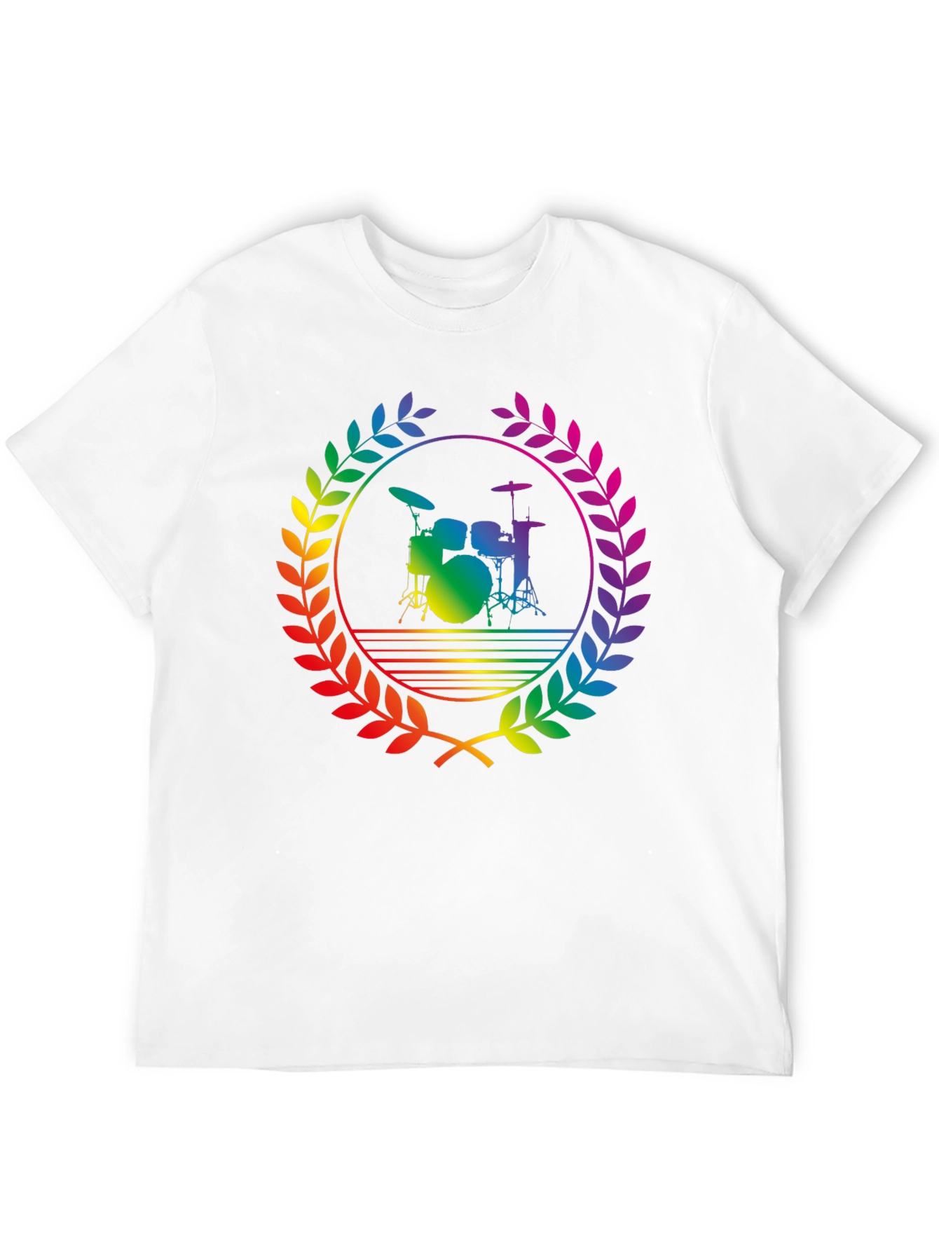 Black Rainbow Drummer T-Shirt - Black Cotton Music Tee view 12