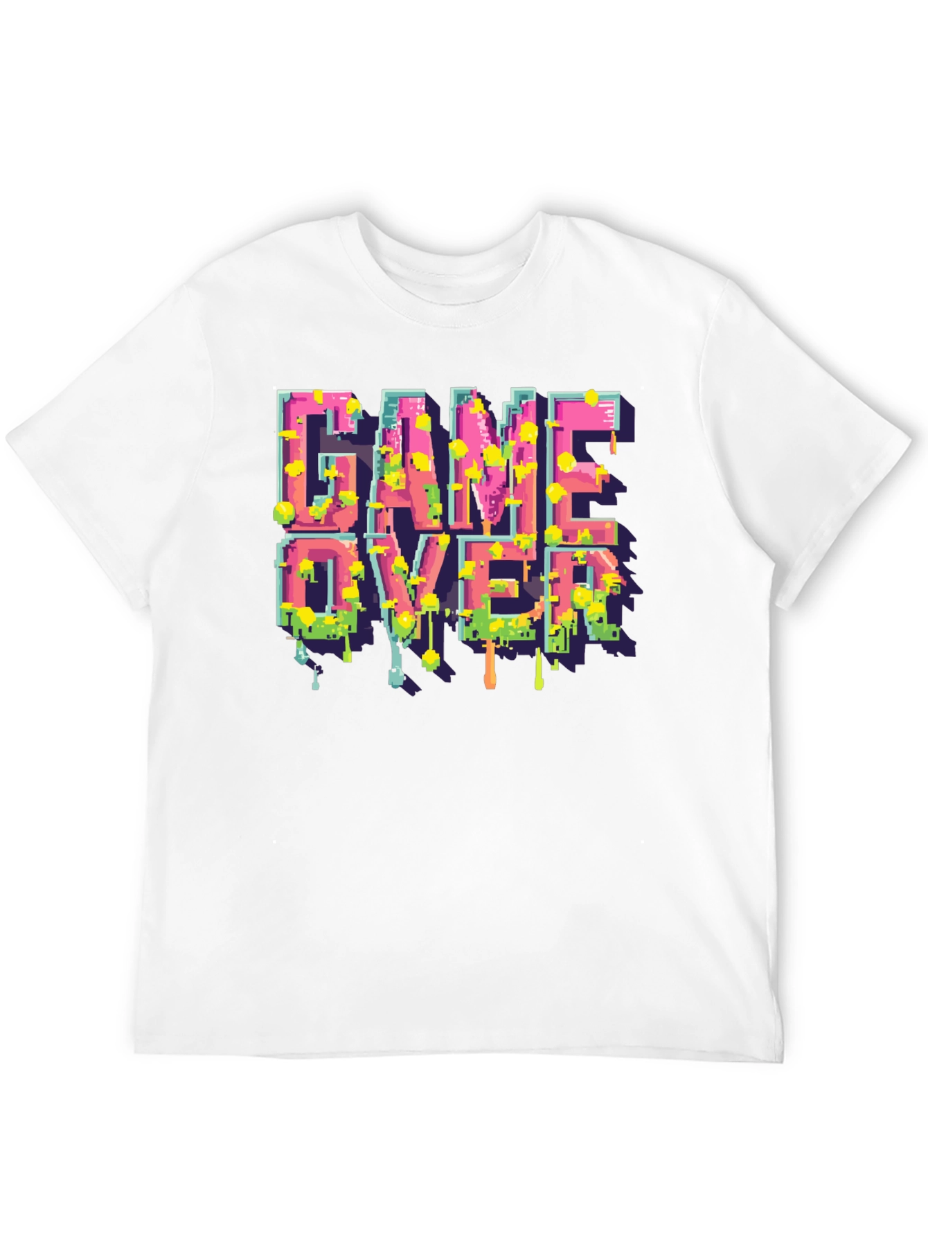 Black Game Over Pixelated T-Shirt view 12