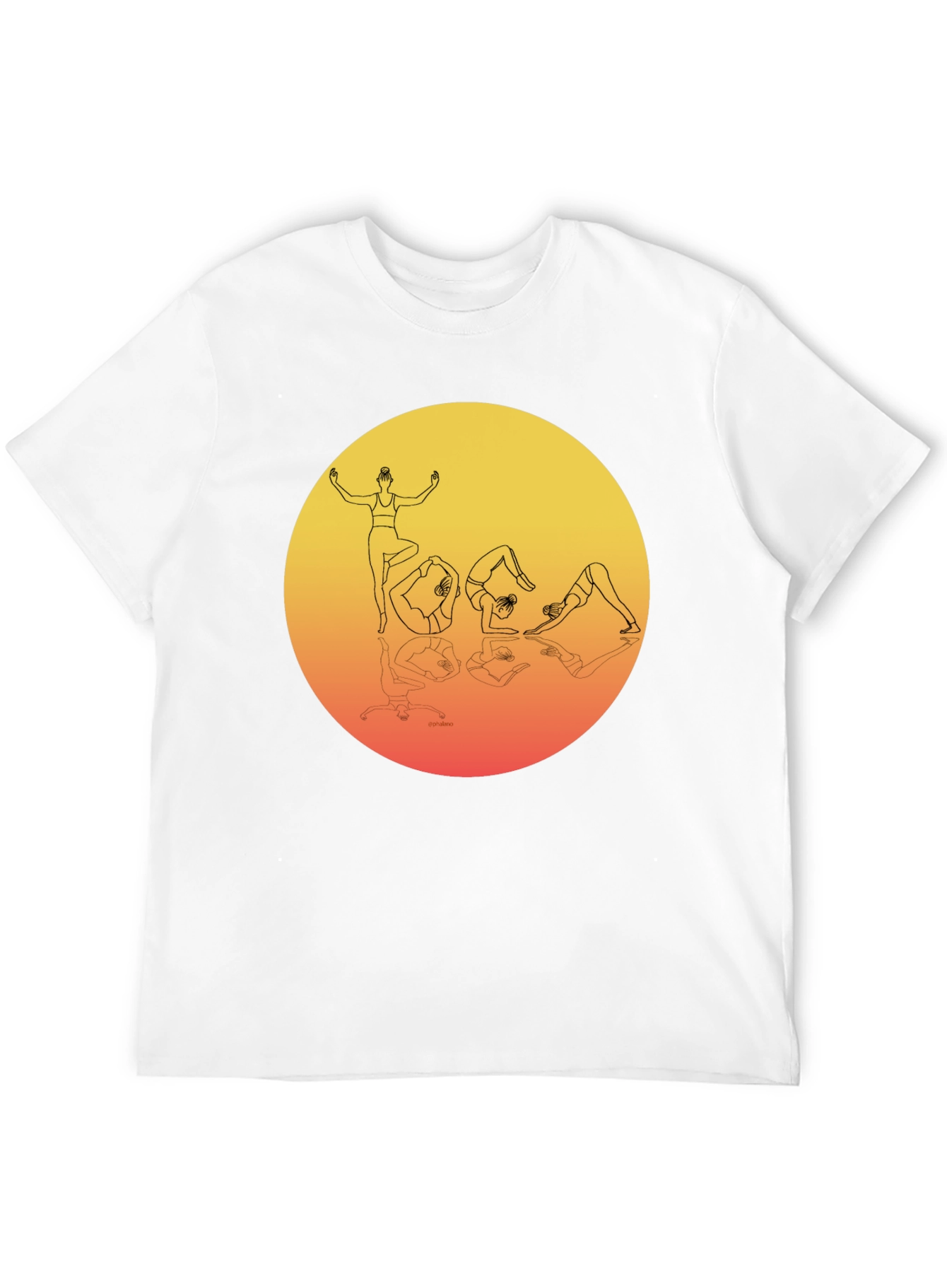 Black Yoga Pose Graphic Print Black T-Shirt view 12