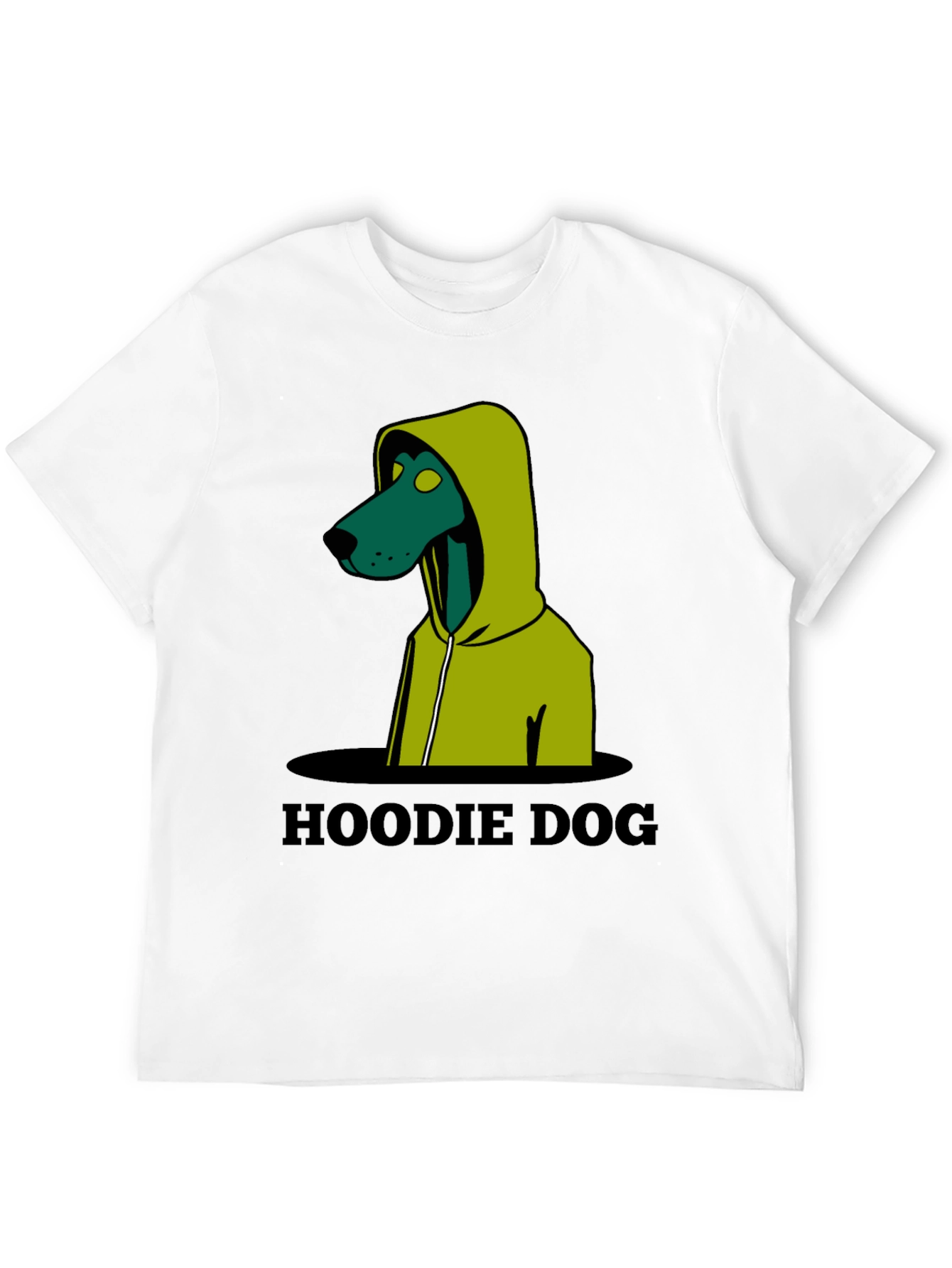 Black Hoodie Dog Graphic T-Shirt - Unique Design view 12