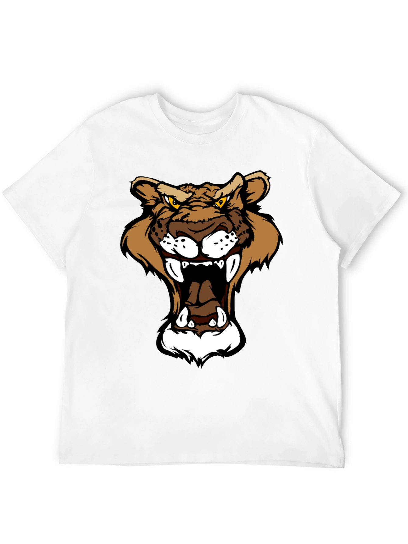 Black Roaring Mountain Lion Graphic T-Shirt view 12