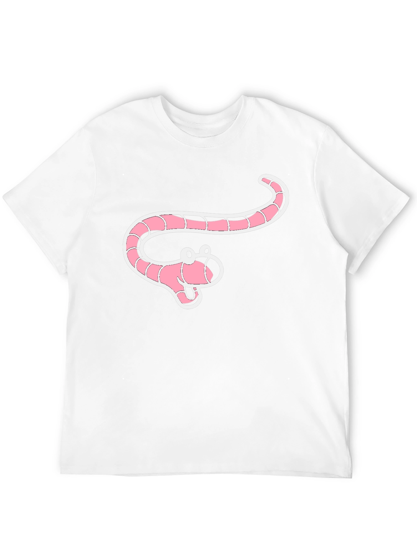 Black Cartoon Worm Graphic Black T-Shirt view 12