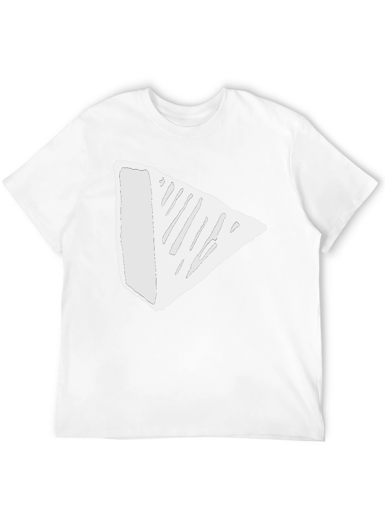 Black Modern Triangle Tee - Black Cotton Blend T-Shirt view 12