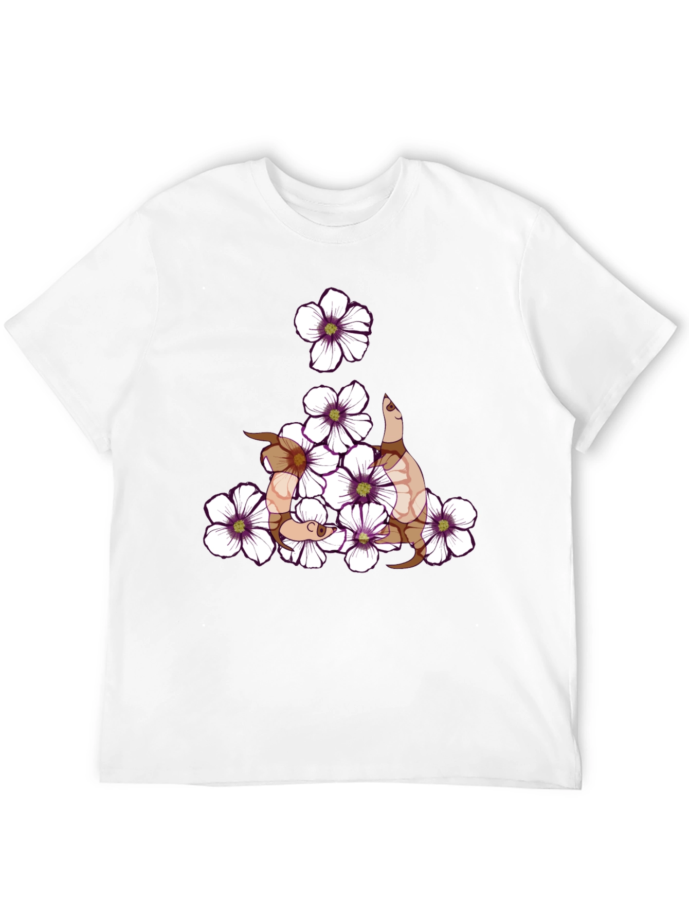 Black Floral Snake Graphic T-Shirt - Stylish & Unique view 12