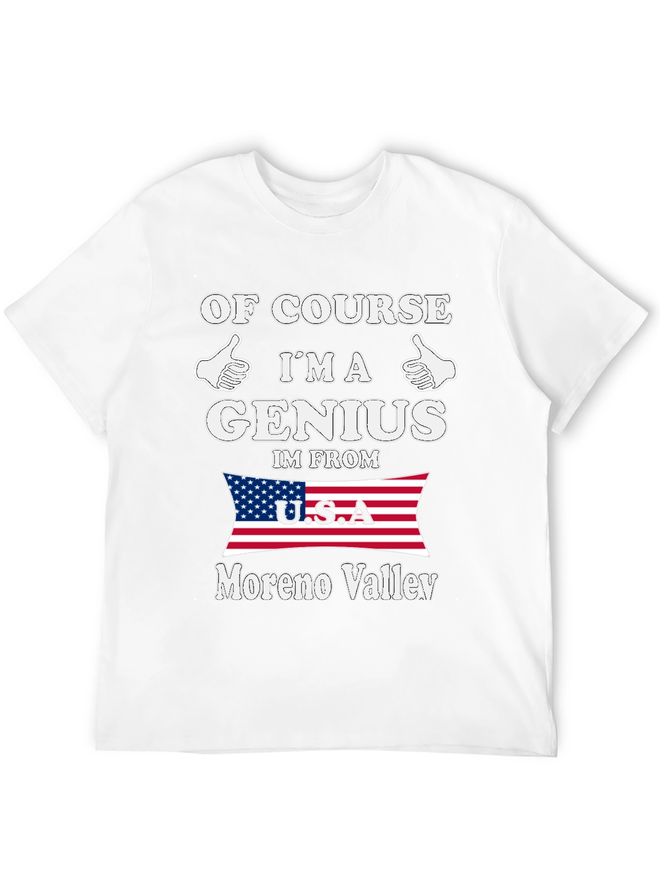Black Of Course I'm A Genius Moreno Valley T-Shirt view 12