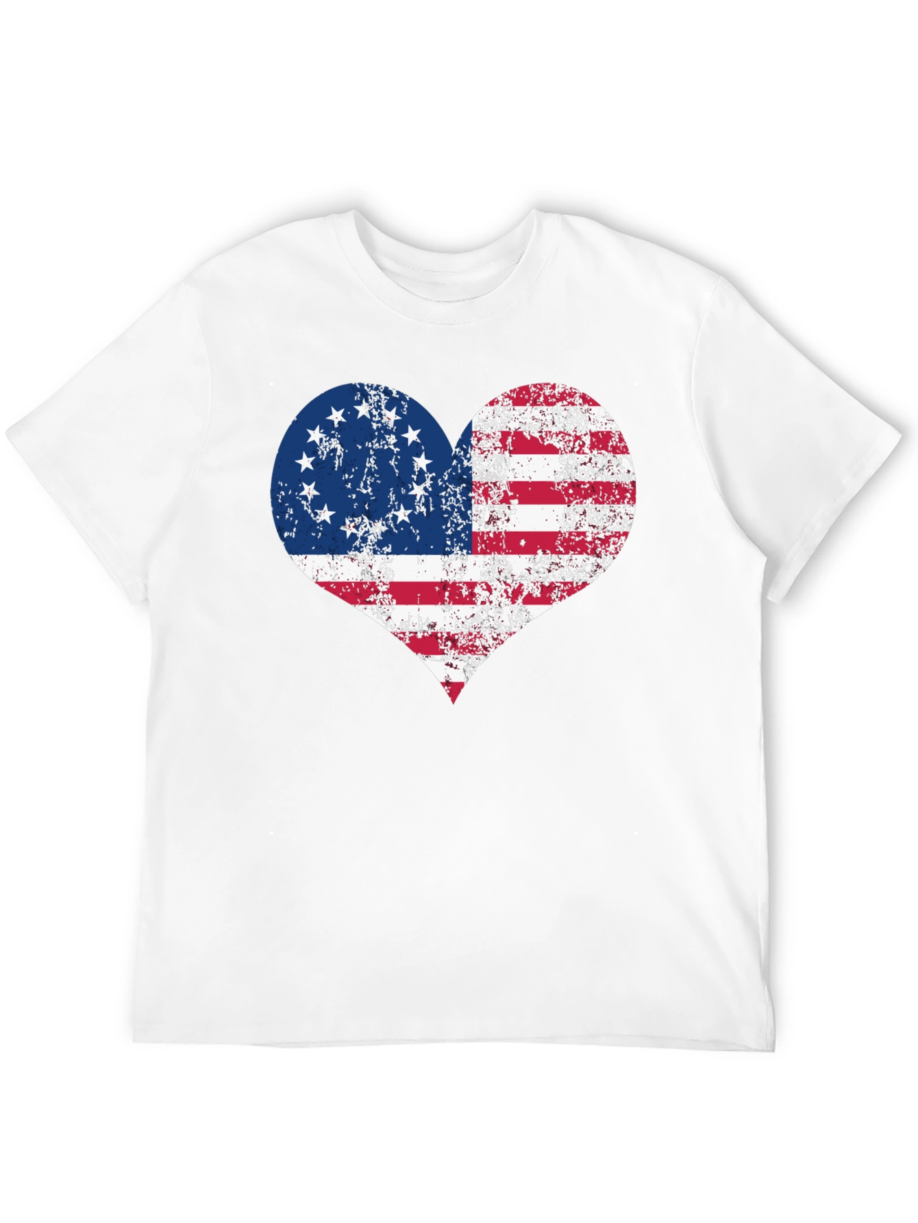 Black Patriotic Heart T-Shirt - USA Flag Design view 12