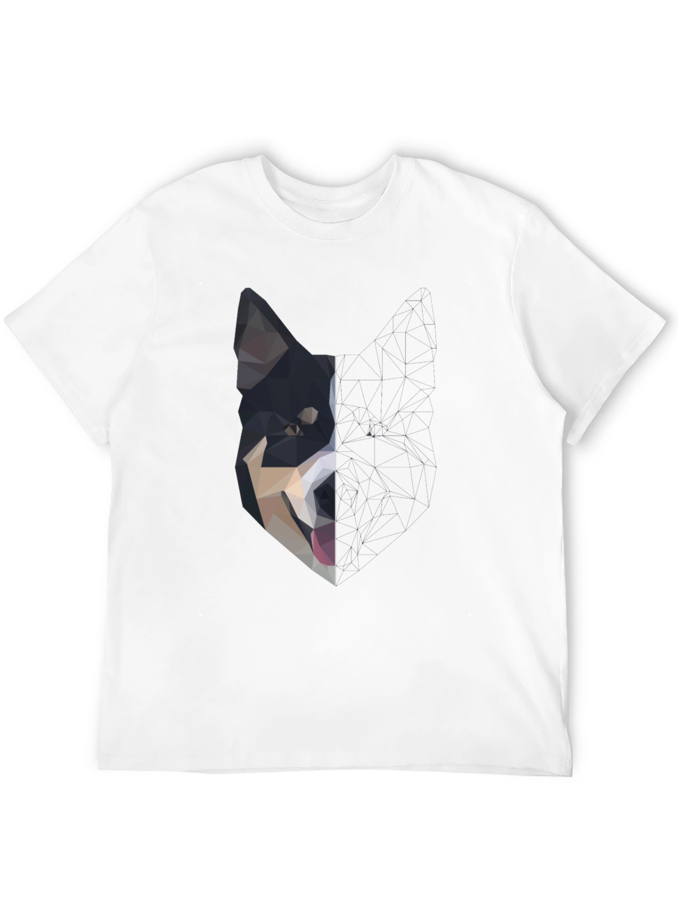 Black Abstract Dog Graphic Black T-Shirt view 12