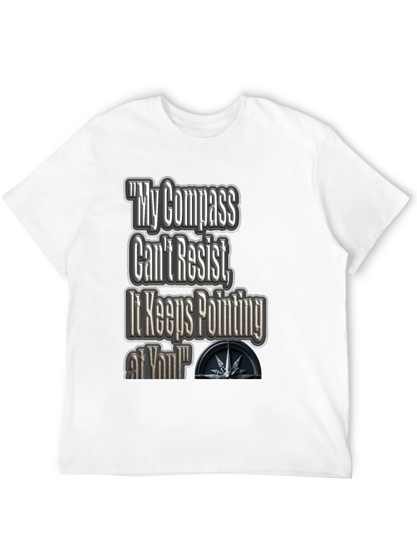 Black Compass Pointing Graphic T-Shirt view 12
