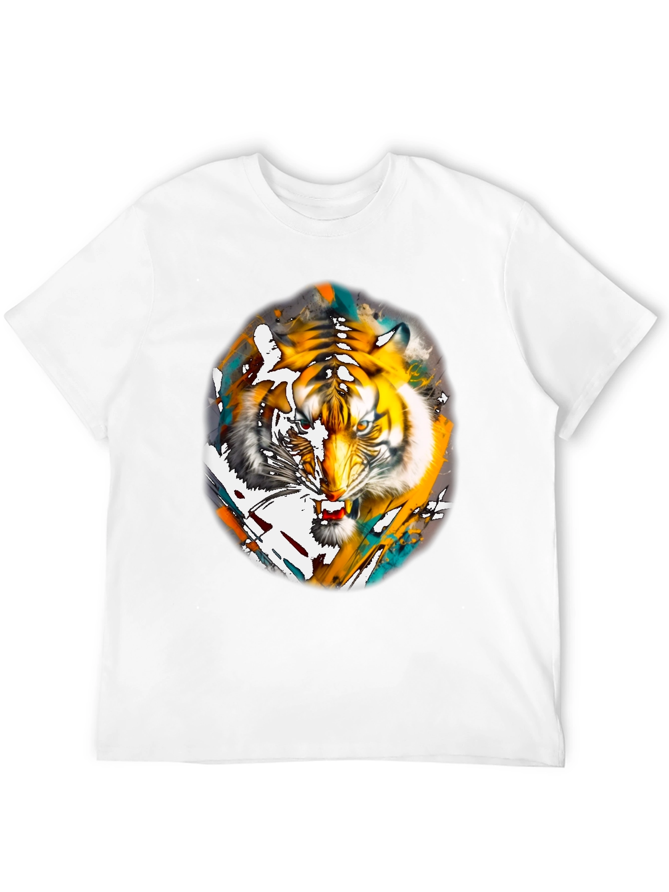 Black Tiger Graphic Print Black T-Shirt view 12