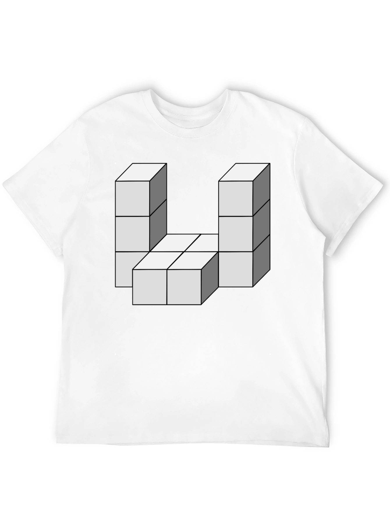 Black Optical Illusion Block Graphic Tee view 12