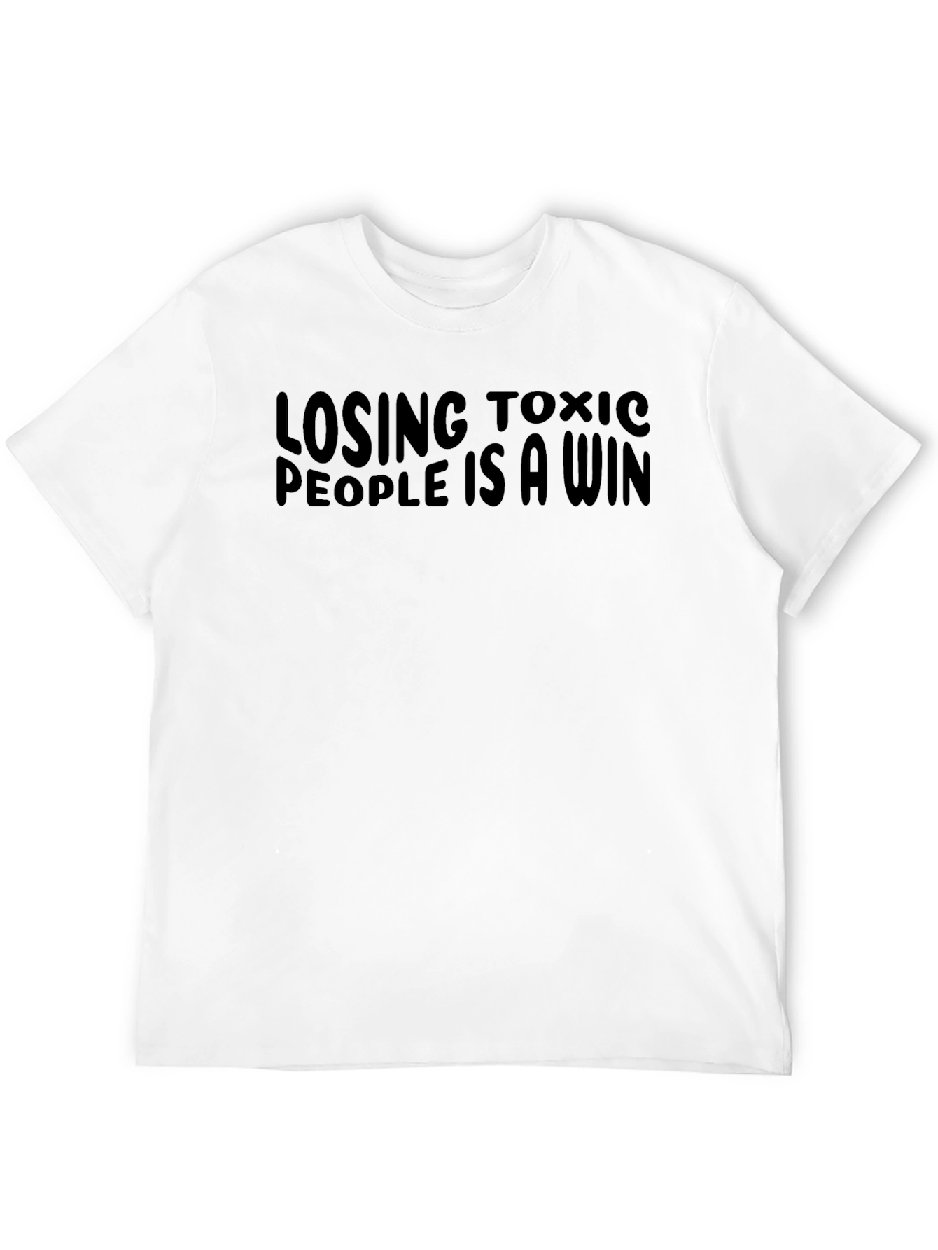 Black Losing Toxic People T-Shirt - Short Sleeve Crew Neck view 12